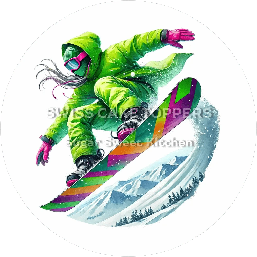 Fantastischer Snowboard-Tortenaufleger1 - personalisierbar - Fondant- Torten- & Cupcakeaufleger Sugar Sweet Kitchen