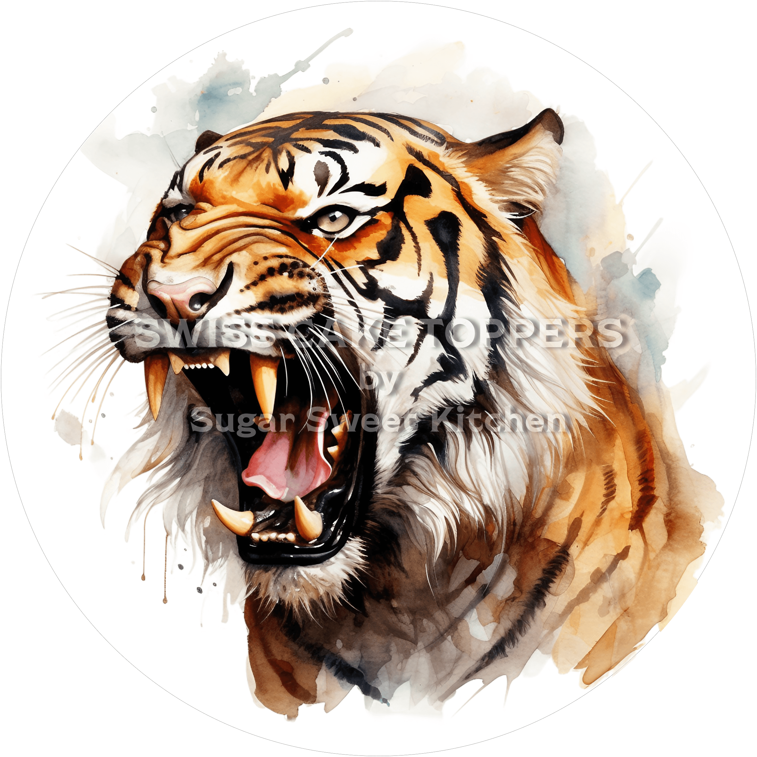 Fantastischer Tiger-Tortenaufleger5 - personalisierbar - Fondant- Torten- & Cupcakeaufleger Sugar Sweet Kitchen