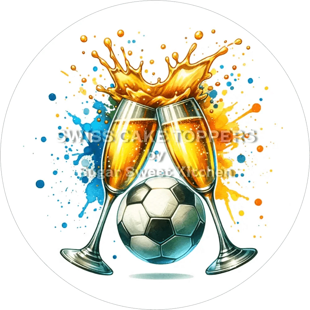 Feierlicher Fussball-Tortenaufleger7 - personalisierbar - Fondant- Torten- & Cupcakeaufleger Sugar Sweet Kitchen