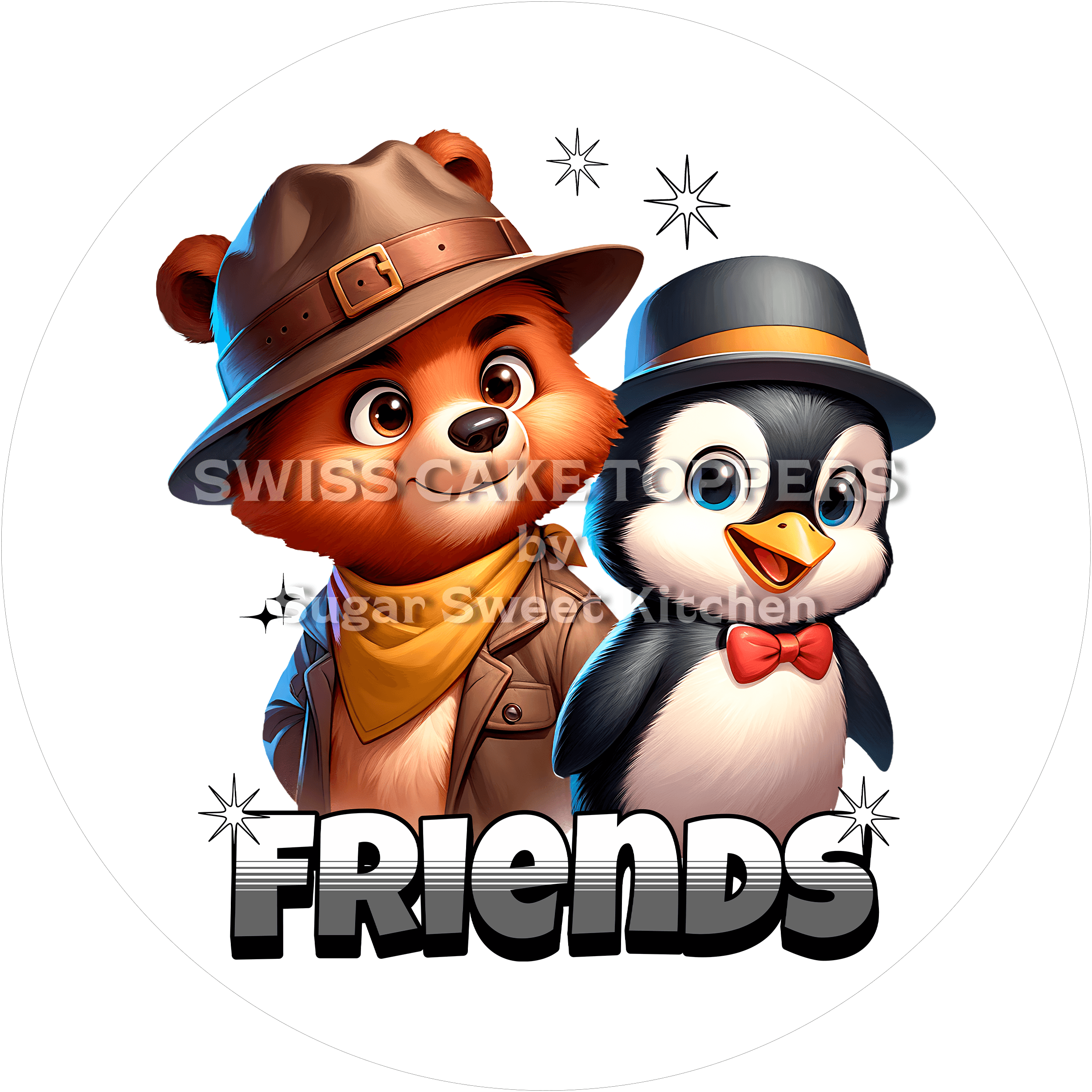 Friends-Tortenaufleger - Freunde6 - personalisierbar - Fondant- Torten- & Cupcakeaufleger Sugar Sweet Kitchen