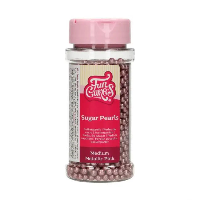 FunCakes Zuckerperlen medium Metallic Pink /80g - Sugar Sweet Kitchen