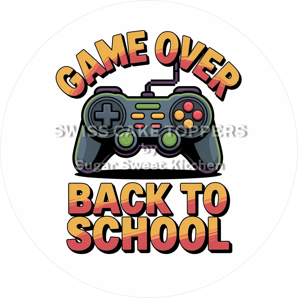 Game Over-Tortenaufleger3 - personalisierbar - Fondant- Torten- & Cupcakeaufleger Sugar Sweet Kitchen