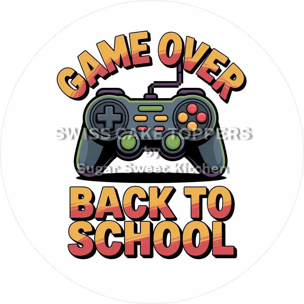 Game Over-Tortenaufleger3 - personalisierbar - Fondant- Torten- & Cupcakeaufleger Sugar Sweet Kitchen