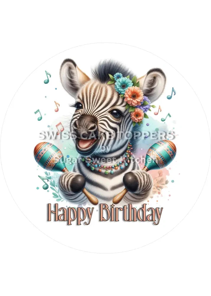 Geburtstags-Tortenaufleger Musik17 - personalisierbar - Fondant- Torten- & Cupcakeaufleger Sugar Sweet Kitchen