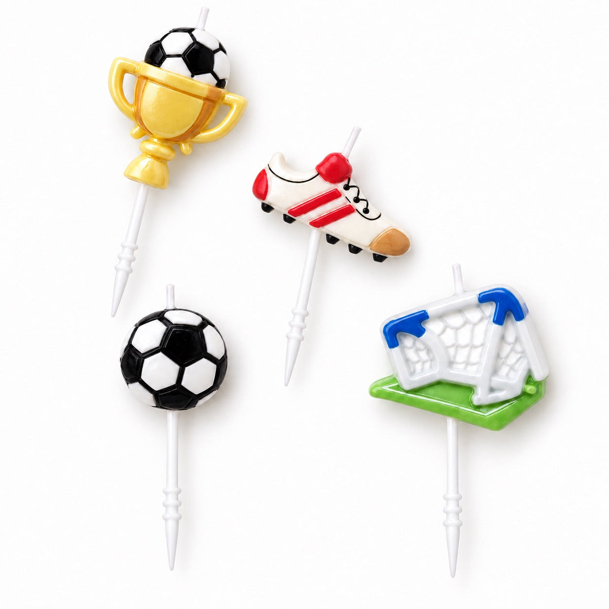 Geburtstagskerzen Fussball Set / 4-teilig - Tortendekoration Sugar Sweet Kitchen