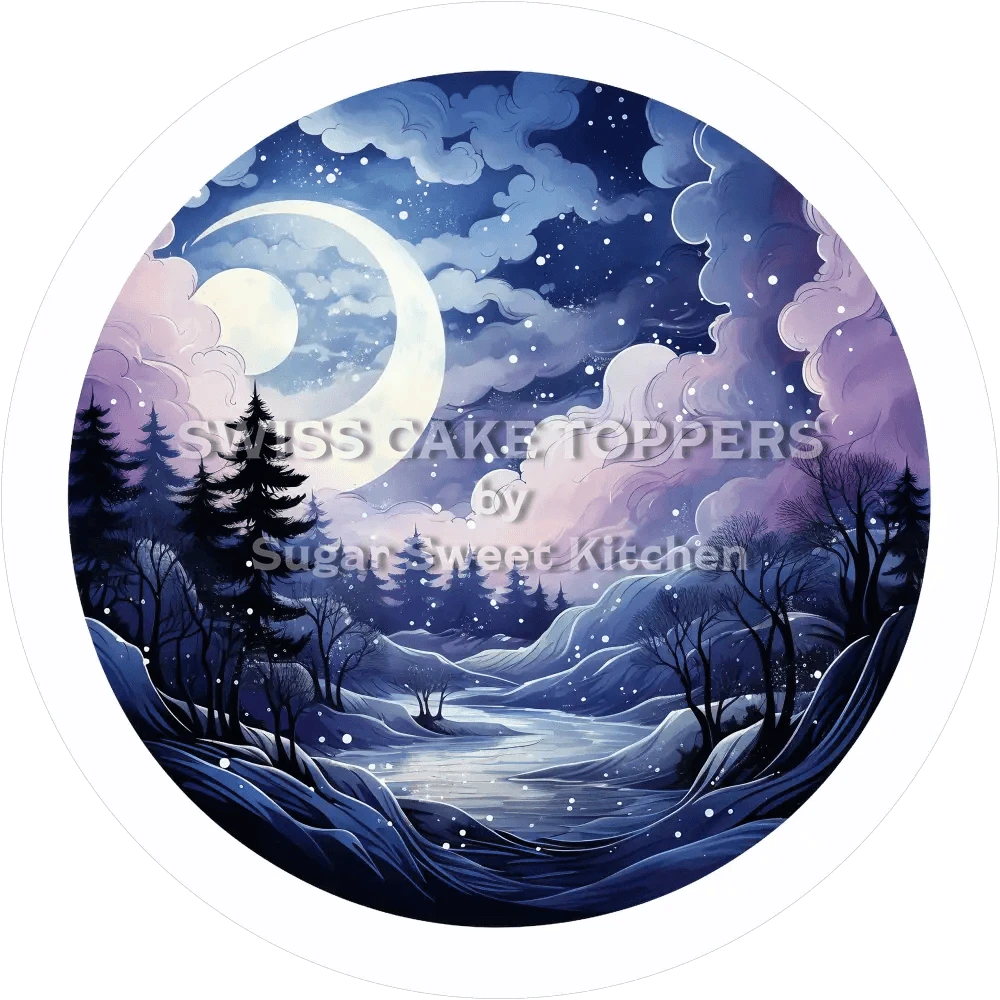 Geheimisvoller Mond-Tortenaufleger3 - personalisierbar - Fondant- Torten- & Cupcakeaufleger Sugar Sweet Kitchen