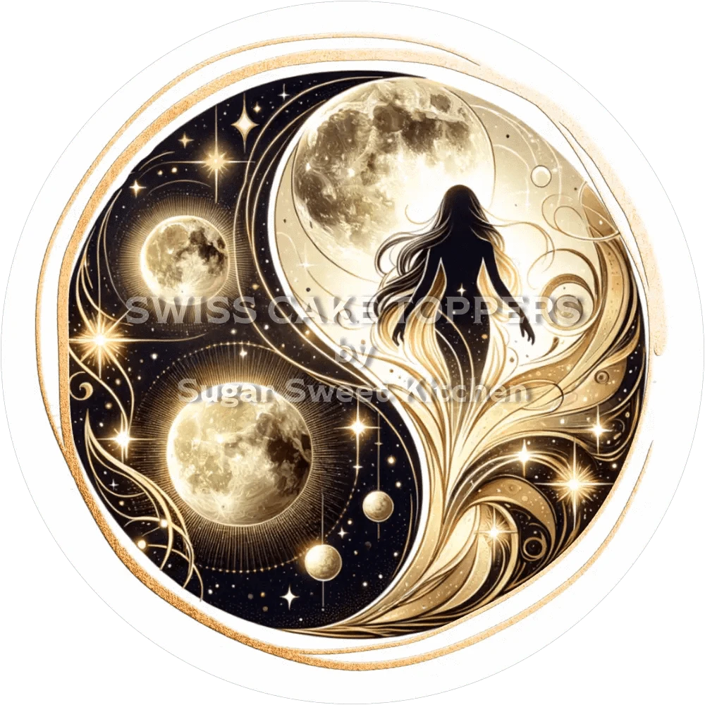 Geheimnisvoller Mond-Tortenaufleger14 - personalisierbar - Fondant- Torten- & Cupcakeaufleger Sugar Sweet Kitchen