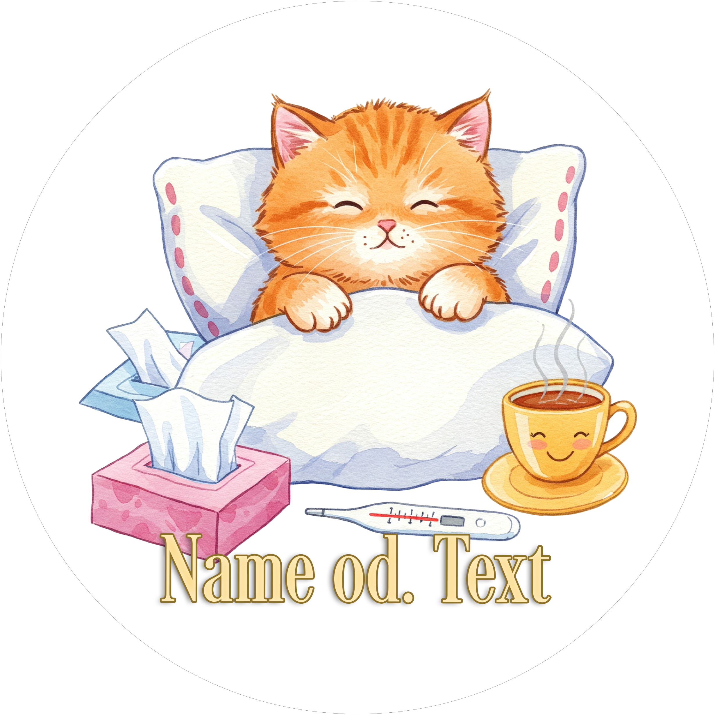 Genesungs-Tortenaufleger mit deinem Text oder Namen - Fondant- Torten- & Cupcakeaufleger Sugar Sweet Kitchen