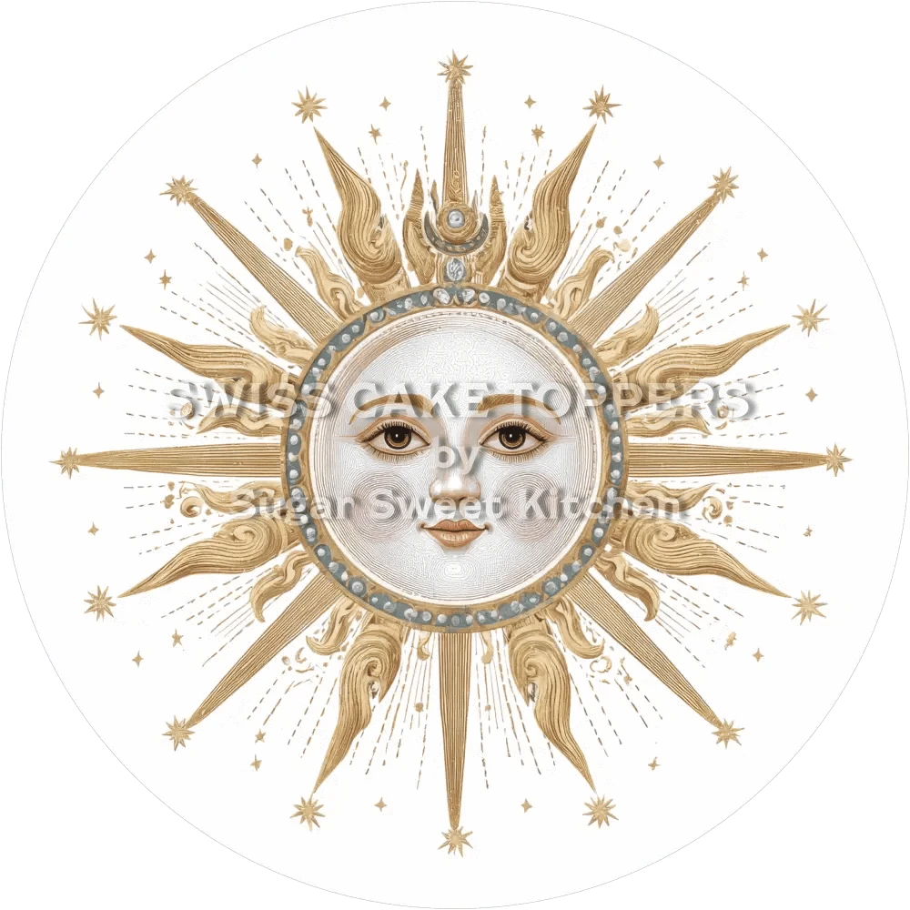 Göttlicher Sonne-Tortenaufleger29 - personalisierbar - Fondant- Torten- & Cupcakeaufleger Sugar Sweet Kitchen