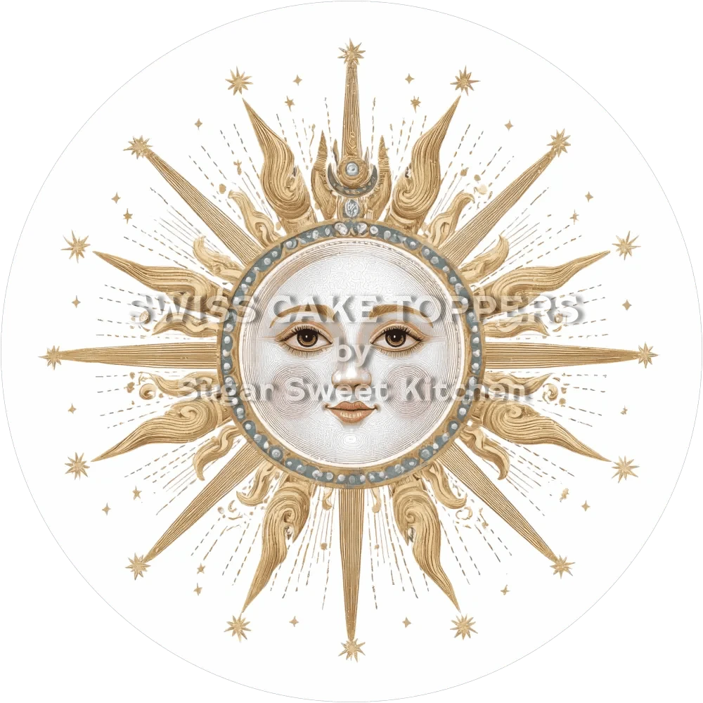 Göttlicher Sonne-Tortenaufleger29 - personalisierbar - Fondant- Torten- & Cupcakeaufleger Sugar Sweet Kitchen
