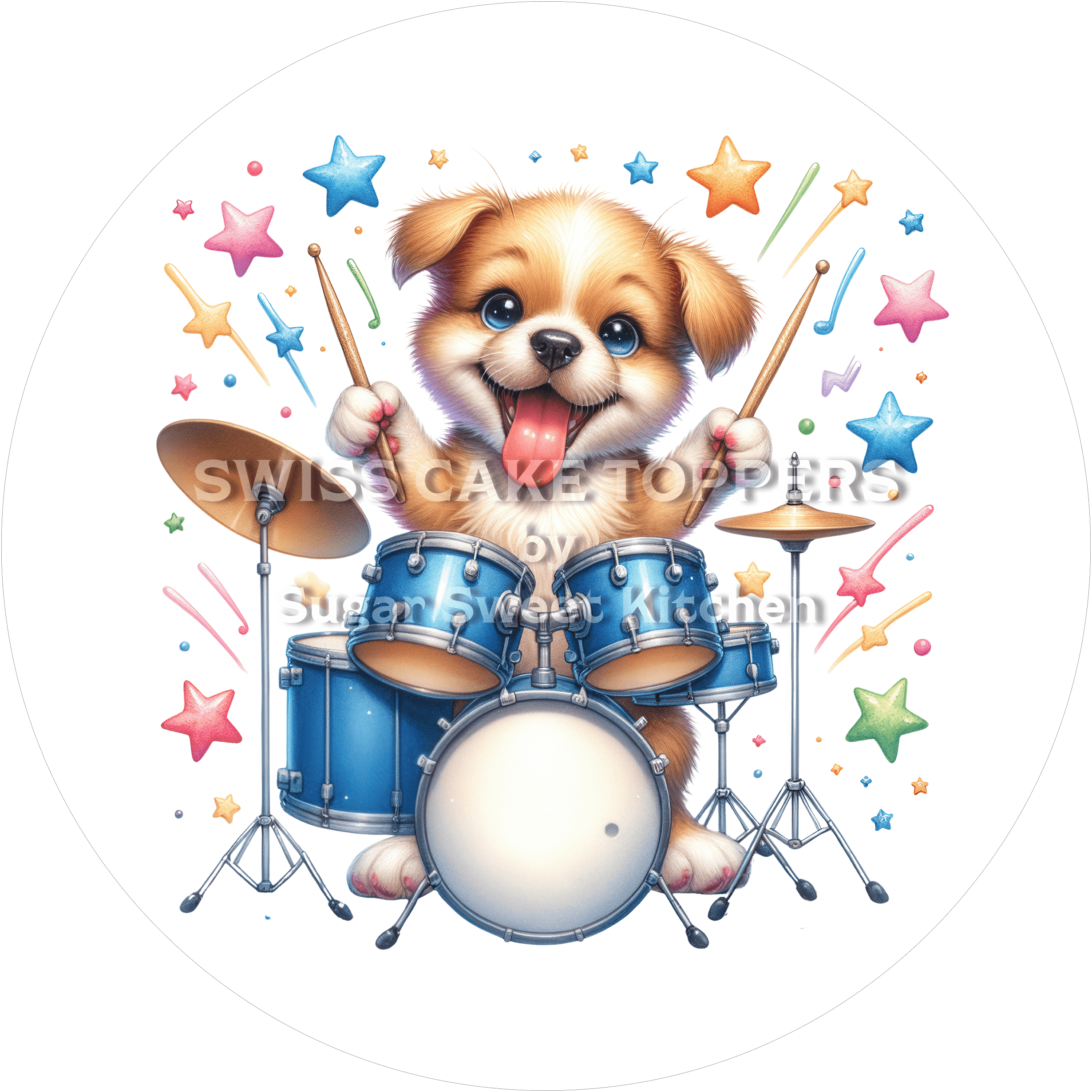 Goldiger Tortenaufleger Musik25 - personalisierbar - Fondant- Torten- & Cupcakeaufleger Sugar Sweet Kitchen