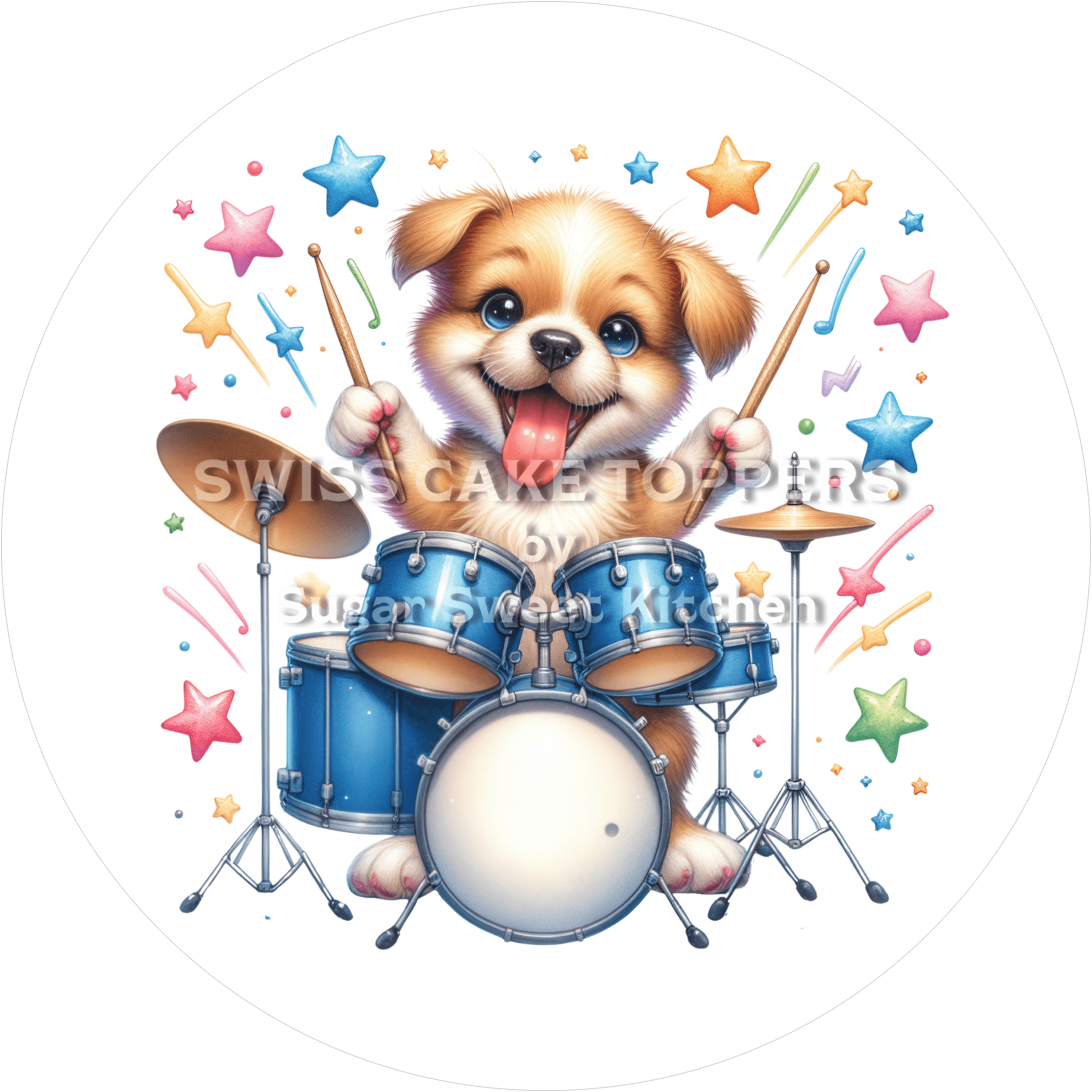 Goldiger Tortenaufleger Musik25 - personalisierbar - Fondant- Torten- & Cupcakeaufleger Sugar Sweet Kitchen
