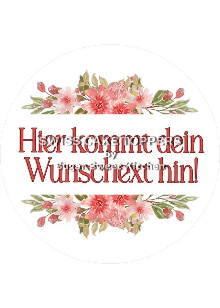 Gratulations-Tortenaufleger mit deinem Text oder Namen2 - Fondant- Torten- & Cupcakeaufleger Sugar Sweet Kitchen