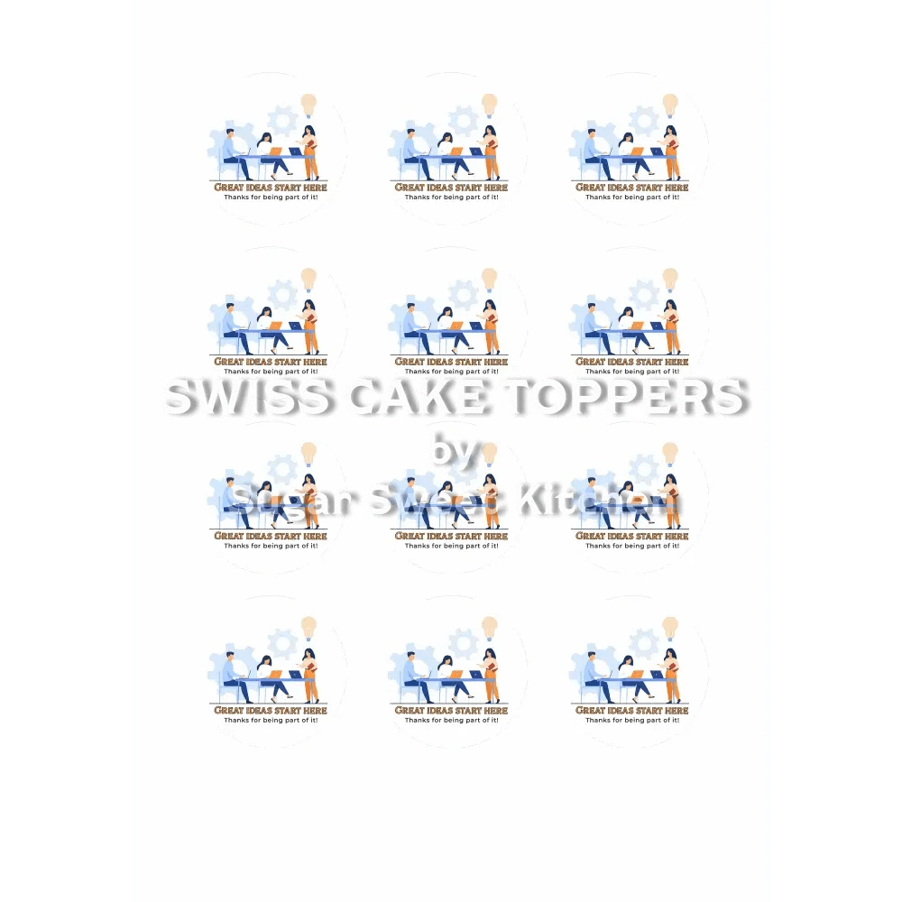 Great Ideas Start Here-Tortenaufleger - Fondant- Torten- & Cupcakeaufleger Sugar Sweet Kitchen