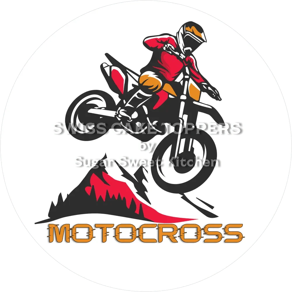 Grossartiger MotoCross-Tortenaufleger7 - personalisierbar - Fondant- Torten- & Cupcakeaufleger Sugar Sweet Kitchen