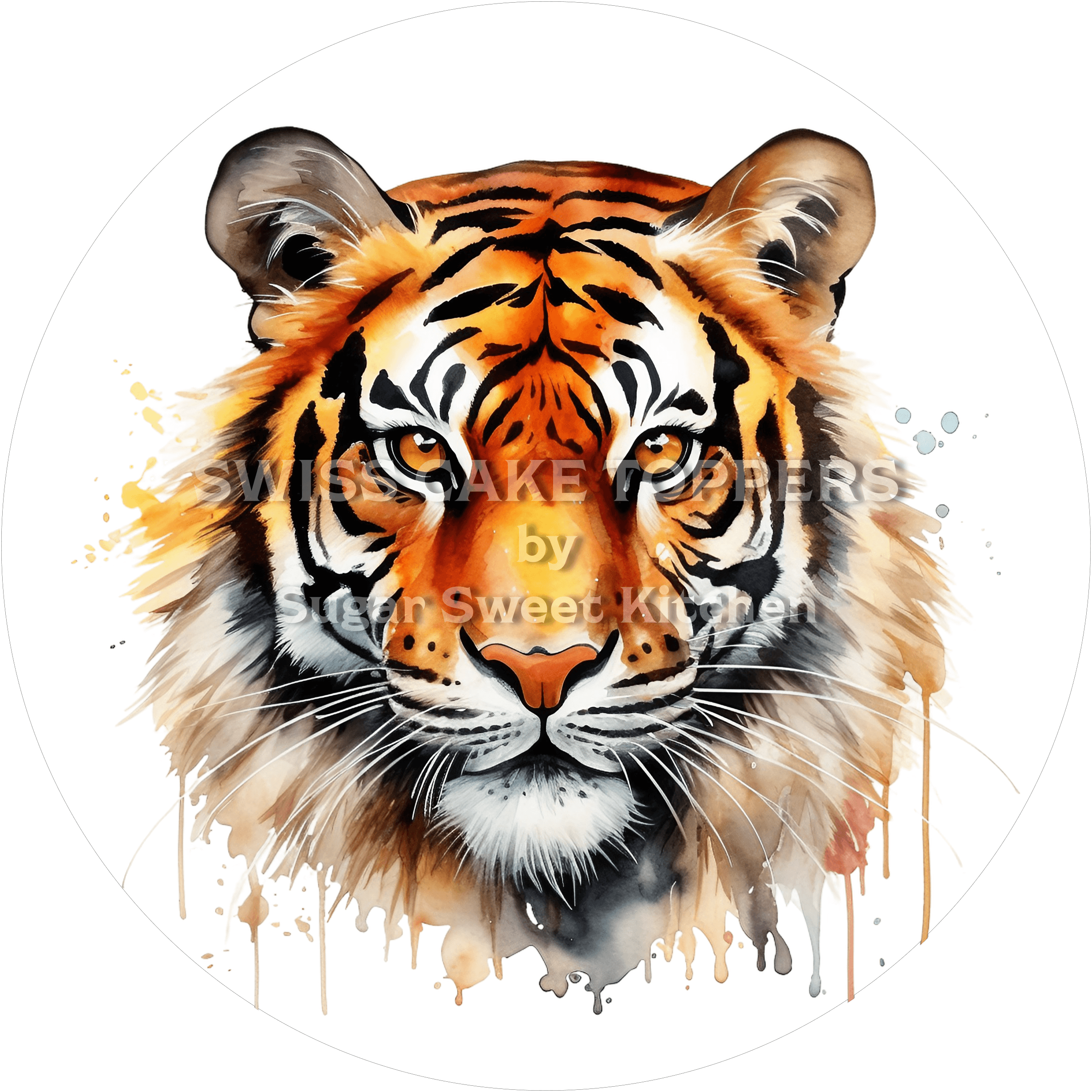 Grossartiger Tiger-Tortenaufleger6 - personalisierbar - Fondant- Torten- & Cupcakeaufleger Sugar Sweet Kitchen