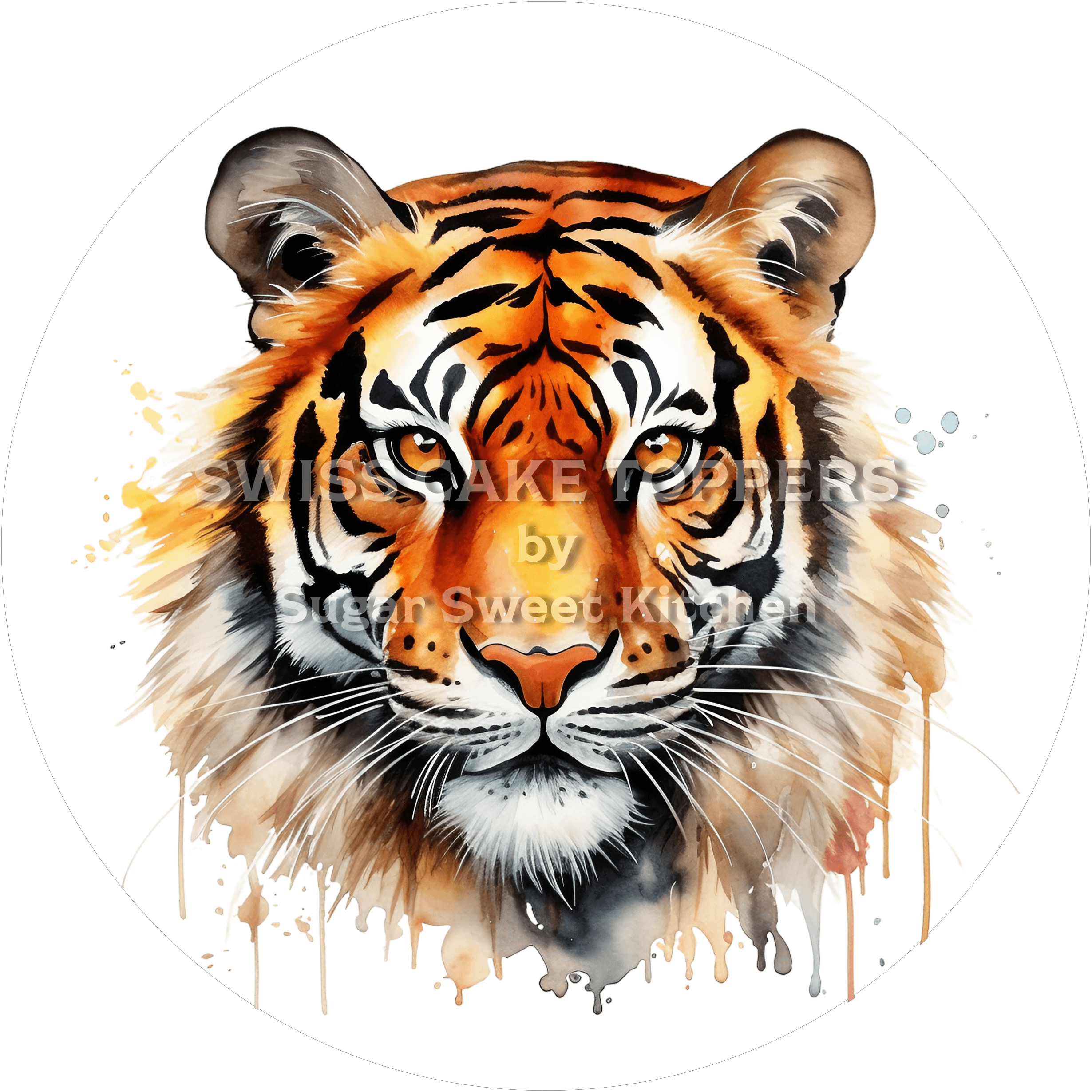 Grossartiger Tiger-Tortenaufleger6 - personalisierbar - Fondant- Torten- & Cupcakeaufleger Sugar Sweet Kitchen