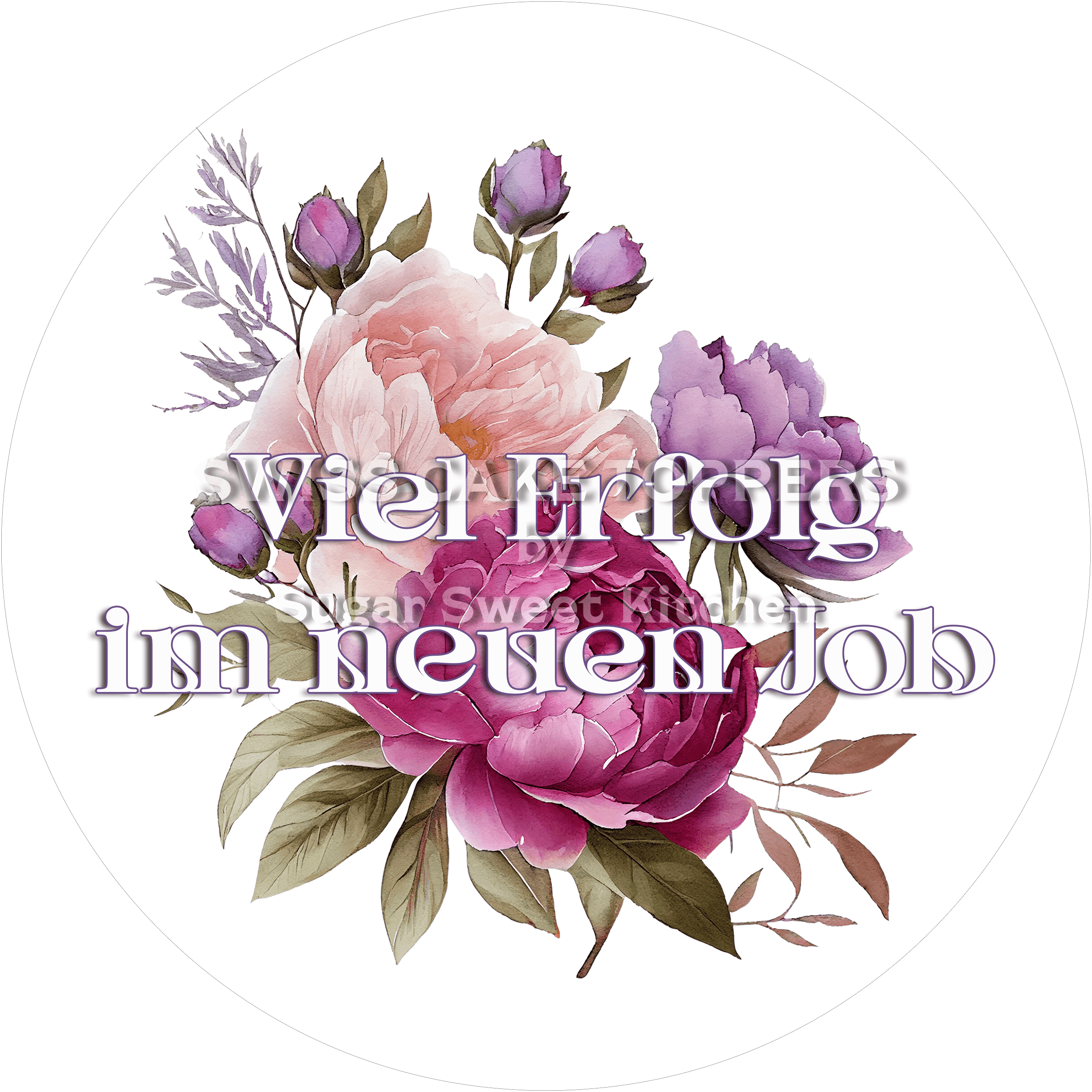 Grossartiger Tortenaufleger für berufliche Meilensteine - personalisierbar - Fondant- Torten- & Cupcakeaufleger Sugar