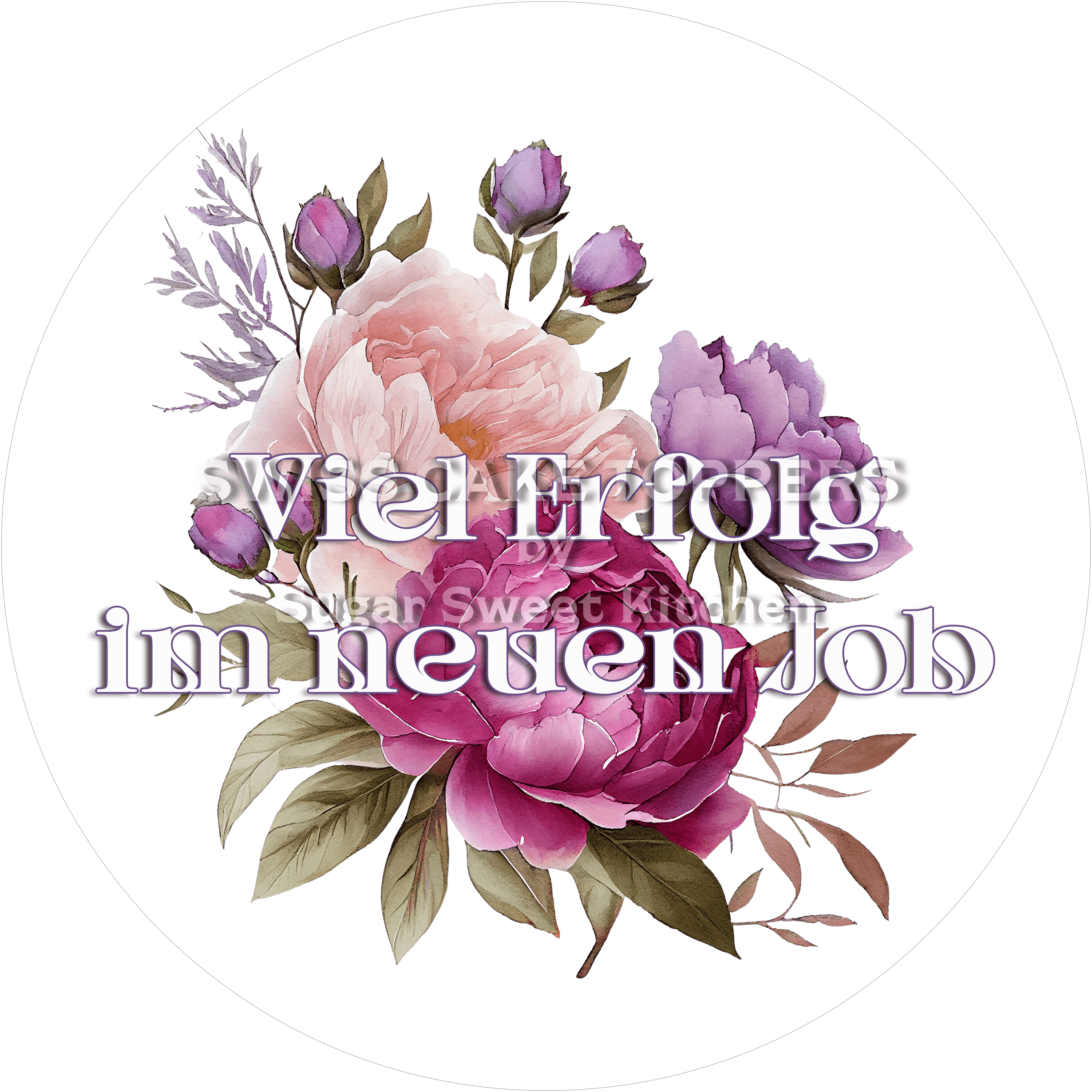 Grossartiger Tortenaufleger für berufliche Meilensteine - personalisierbar - Fondant- Torten- & Cupcakeaufleger Sugar