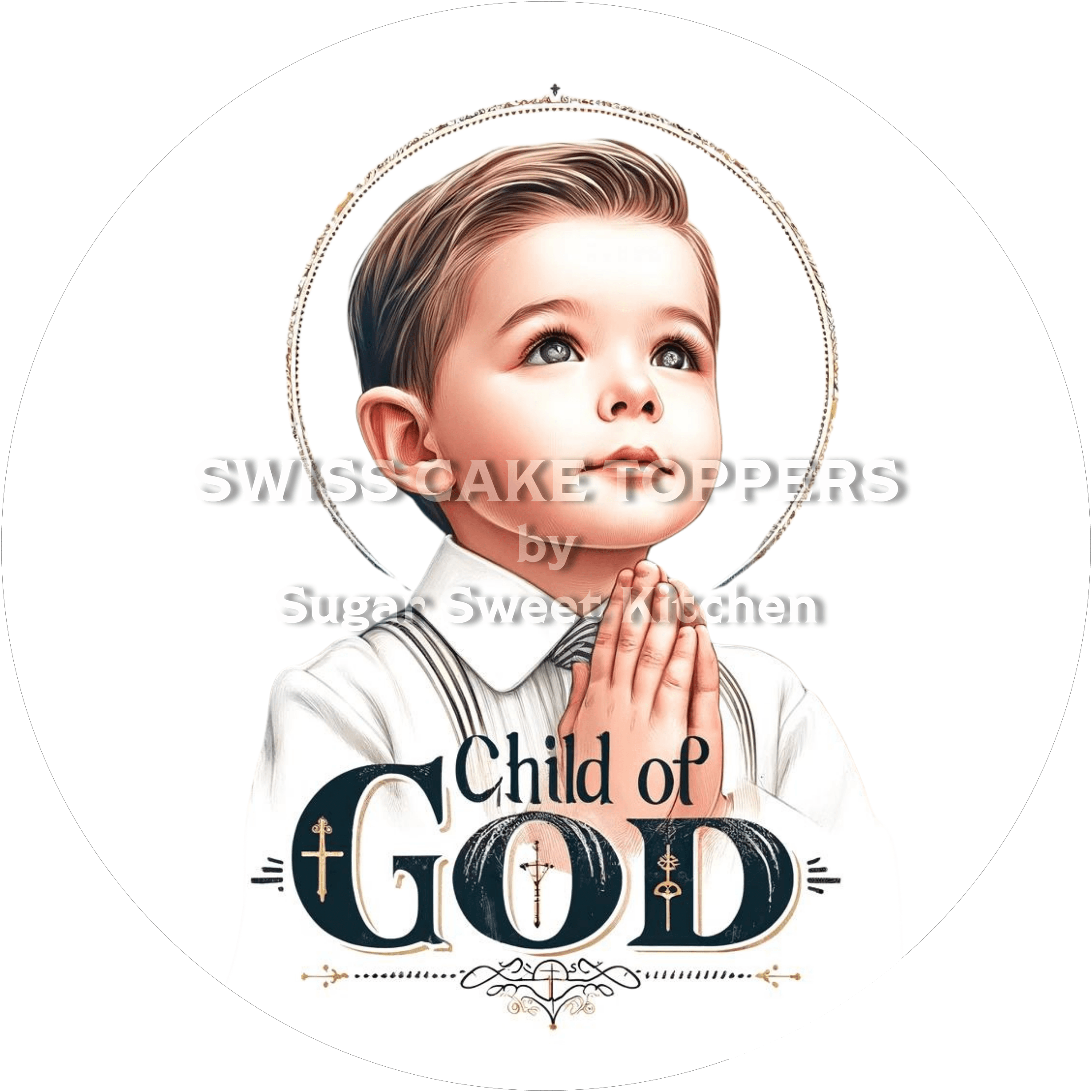 Grossartiger Tortenaufleger Kommunion12 - personalisierbar - Fondant- Torten- & Cupcakeaufleger Sugar Sweet Kitchen