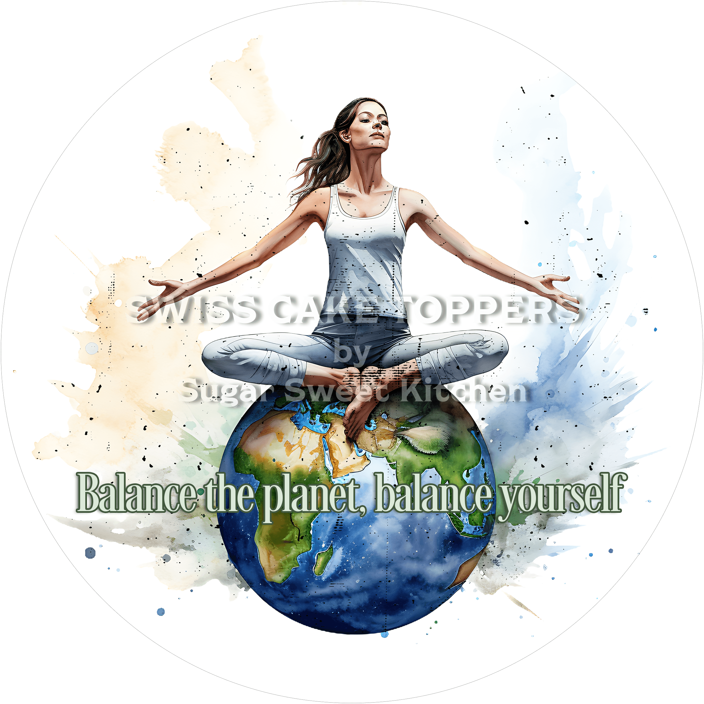 Grossartiger Yoga-Tortenaufleger10 - personalisierbar - Fondant- Torten- & Cupcakeaufleger Sugar Sweet Kitchen