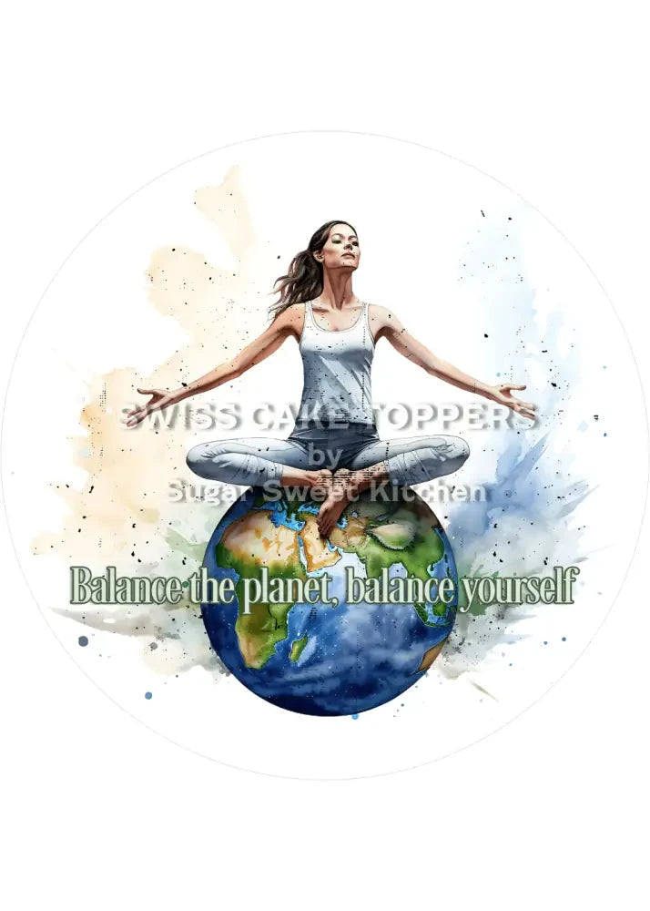 Grossartiger Yoga-Tortenaufleger10 - personalisierbar - Fondant- Torten- & Cupcakeaufleger Sugar Sweet Kitchen