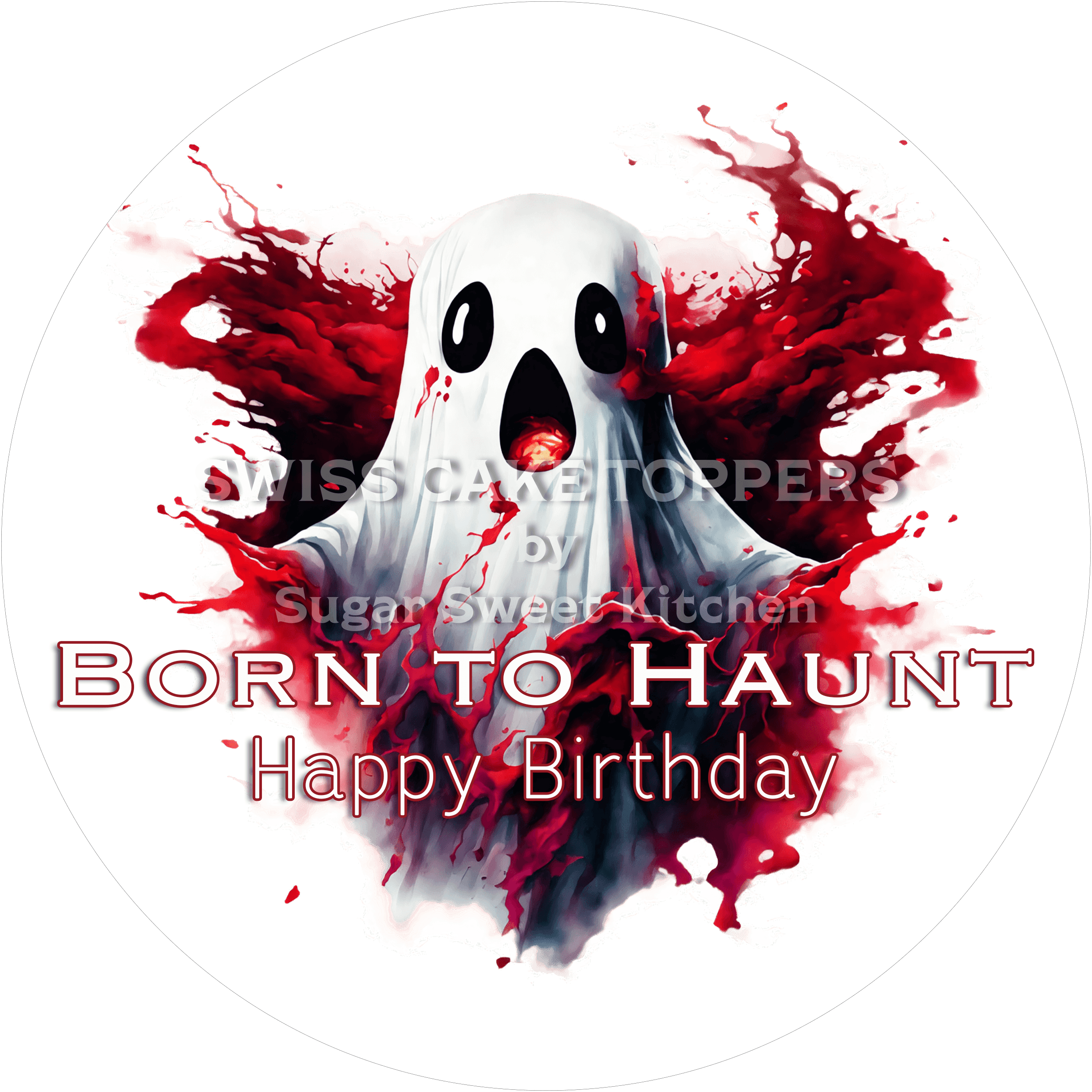 Grusliger-Tortenaufleger Halloween11 - personalisierbar - Fondant- Torten- & Cupcakeaufleger Sugar Sweet Kitchen