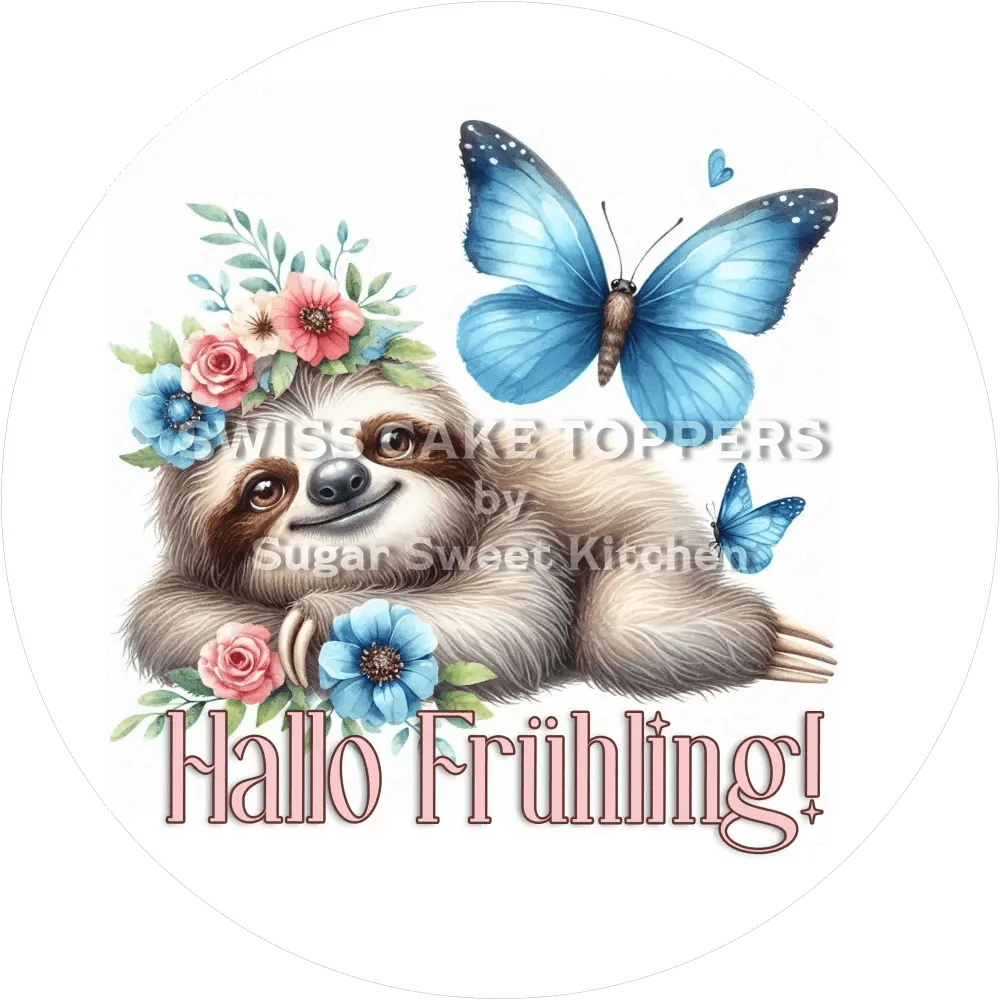 Hallo Frühling-Tortenaufleger3 - personalisierbar - Fondant- Torten- & Cupcakeaufleger Sugar Sweet Kitchen