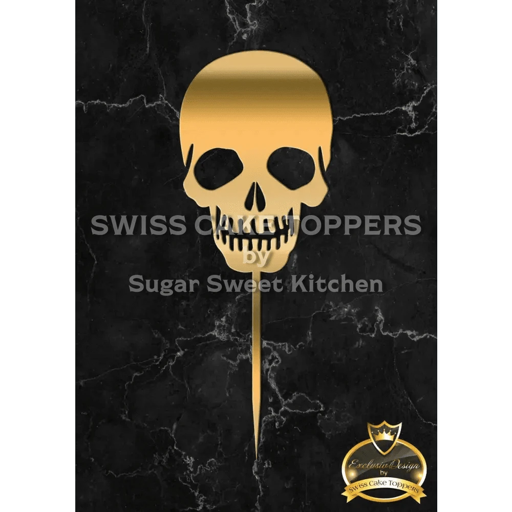 Halloween Cake Toper ’Schädeltanz’ - Acryl Gold - Topper Sugar Sweet Kitchen