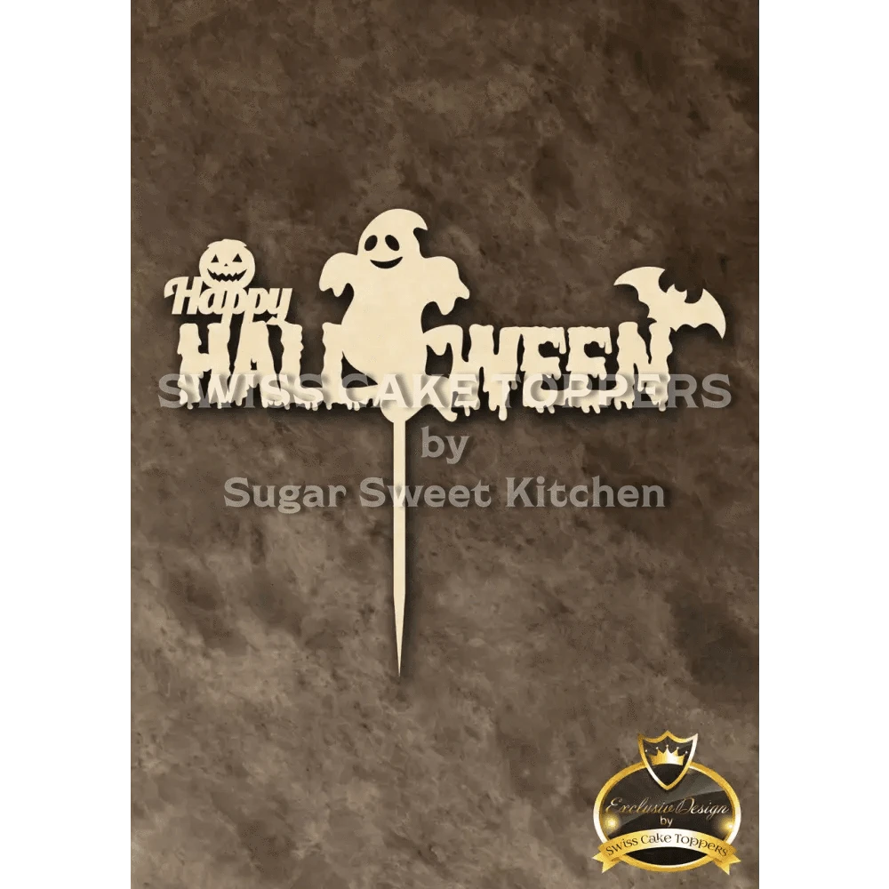 Halloween Cake Topper ’Geisterspuk1’’ - Holz - Sugar Sweet Kitchen