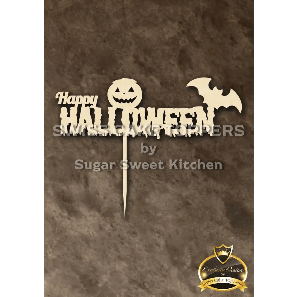 Halloween Cake Topper ’Gruselgruss’ - Holz - Sugar Sweet Kitchen