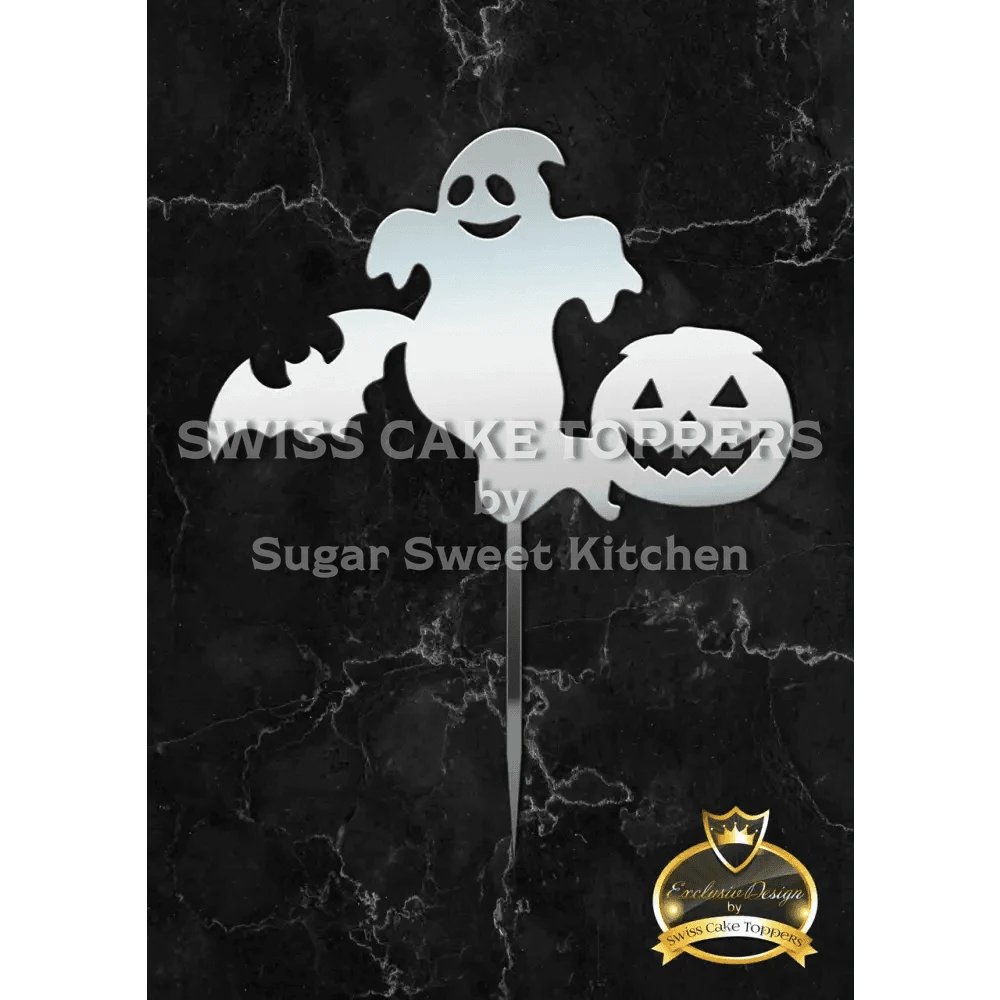 Halloween Cake Topper ’Nachtgeister’ - Acryl Silber - Sugar Sweet Kitchen