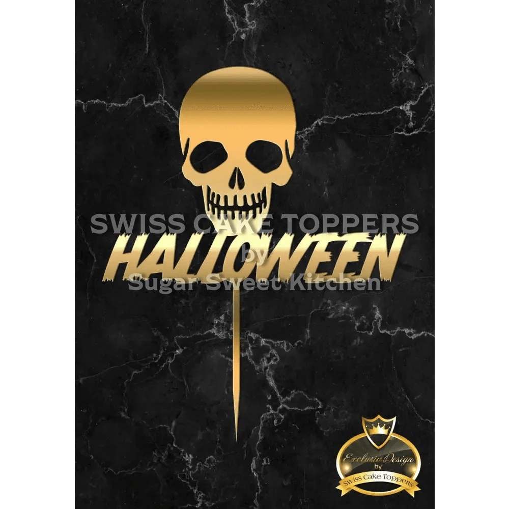 Halloween Cake Topper ’Totenschau’ - Acryl Gold - Sugar Sweet Kitchen