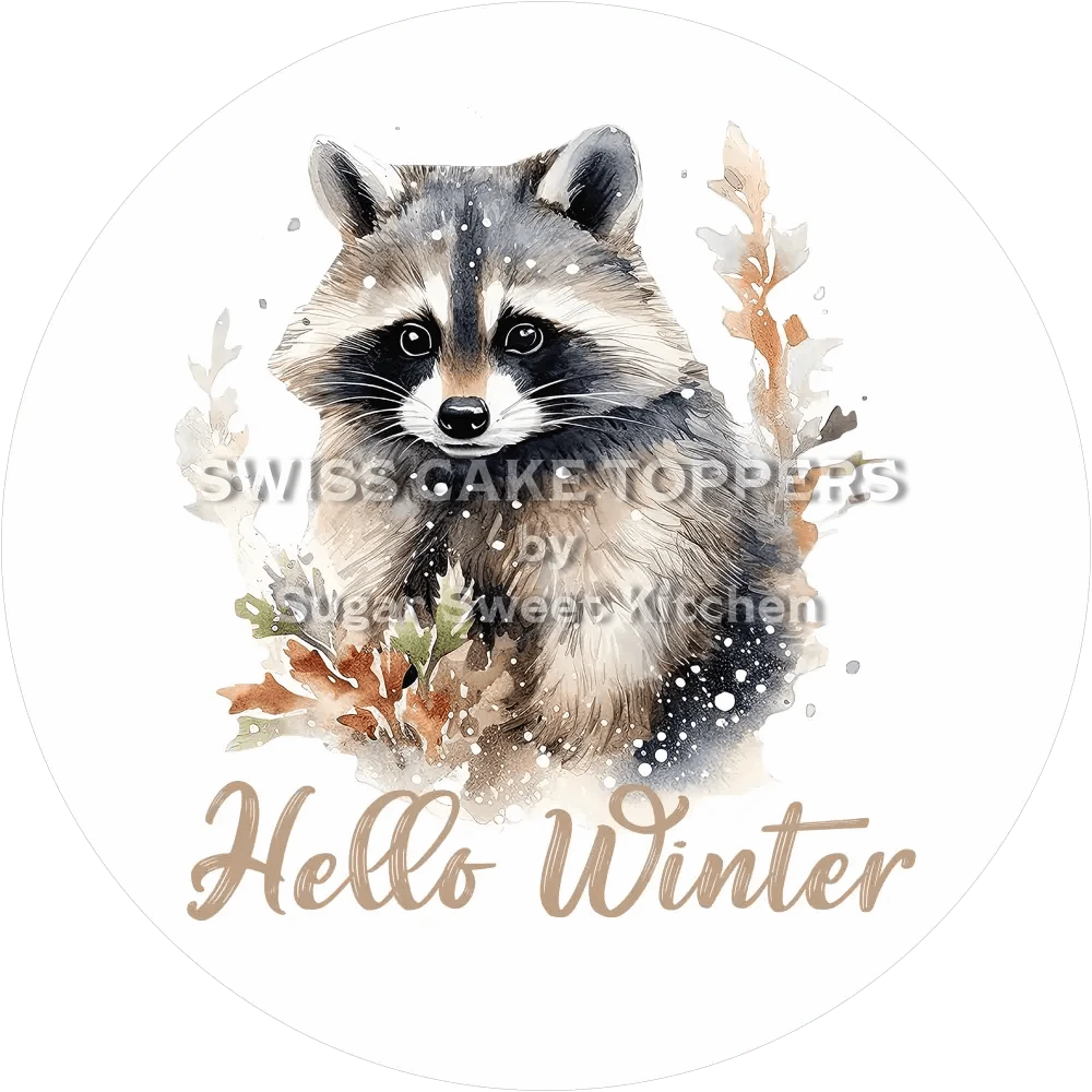 Hello Winter-Tortenaufleger1 - personalisierbar - Fondant- Torten- & Cupcakeaufleger Sugar Sweet Kitchen