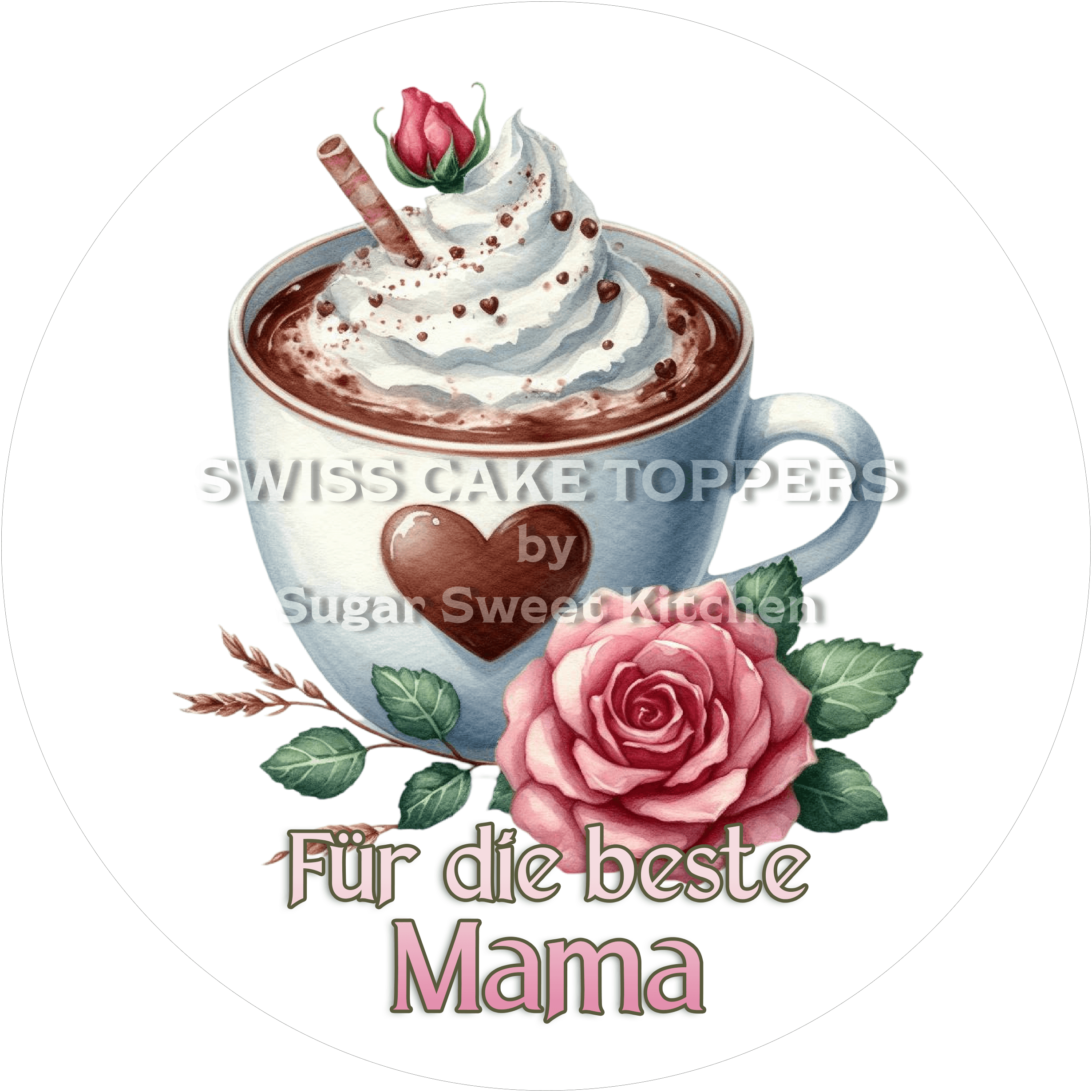 Herzlicher Tortenaufleger zum Muttertag11 - personalisierbar - Fondant- Torten- & Cupcakeaufleger Sugar Sweet Kitchen