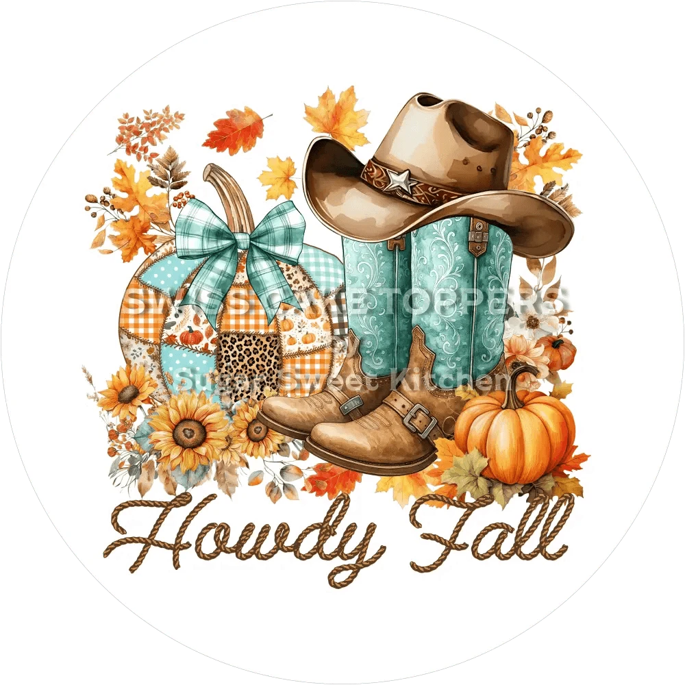Howdy Herbst-Tortenaufleger7 - personalisierbar - Fondant- Torten- & Cupcakeaufleger Sugar Sweet Kitchen