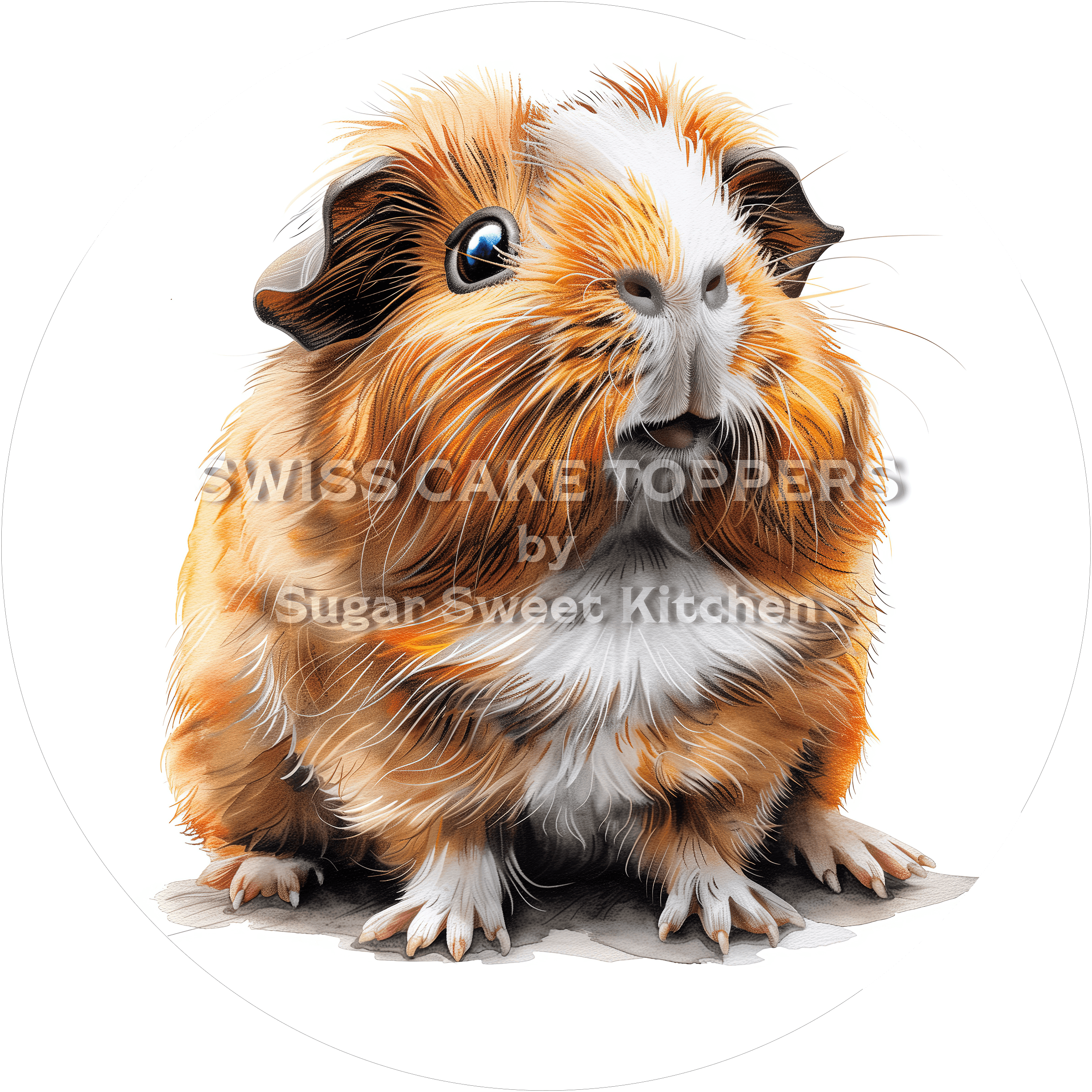 Hübscher Meerschweinchen-Tortenaufleger4 - personalisierbar - Fondant- Torten- & Cupcakeaufleger Sugar Sweet Kitchen