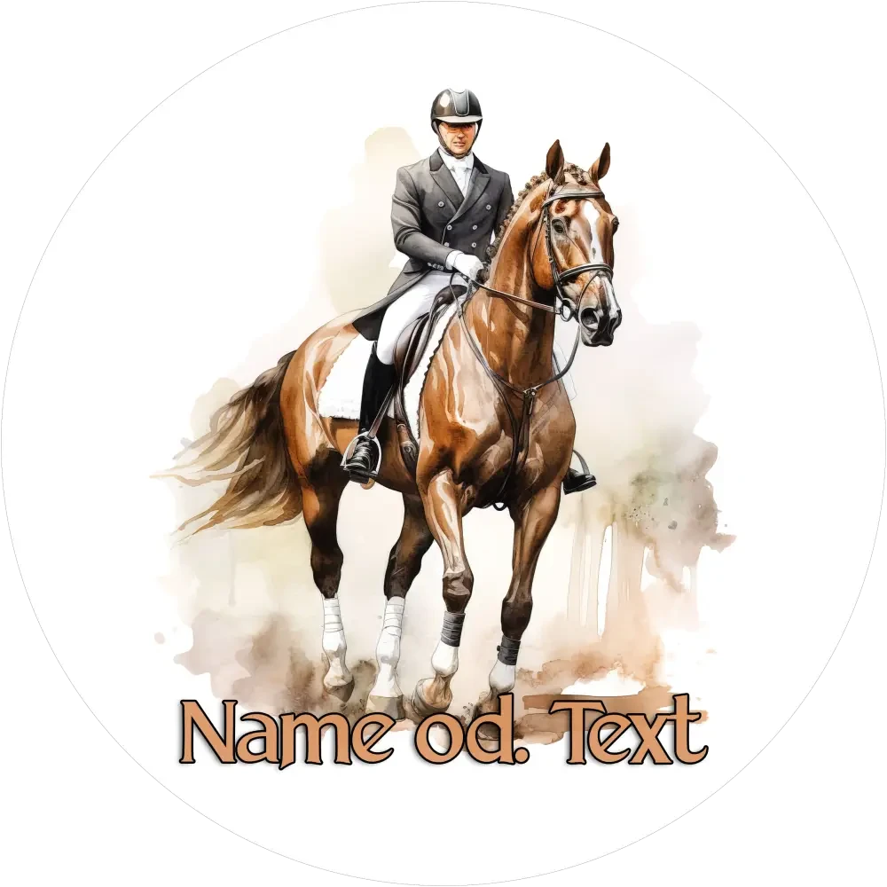 Hübscher Reiter-Tortenaufleger5 mit Name od. Text - Fondant- Torten- & Cupcakeaufleger Sugar Sweet Kitchen