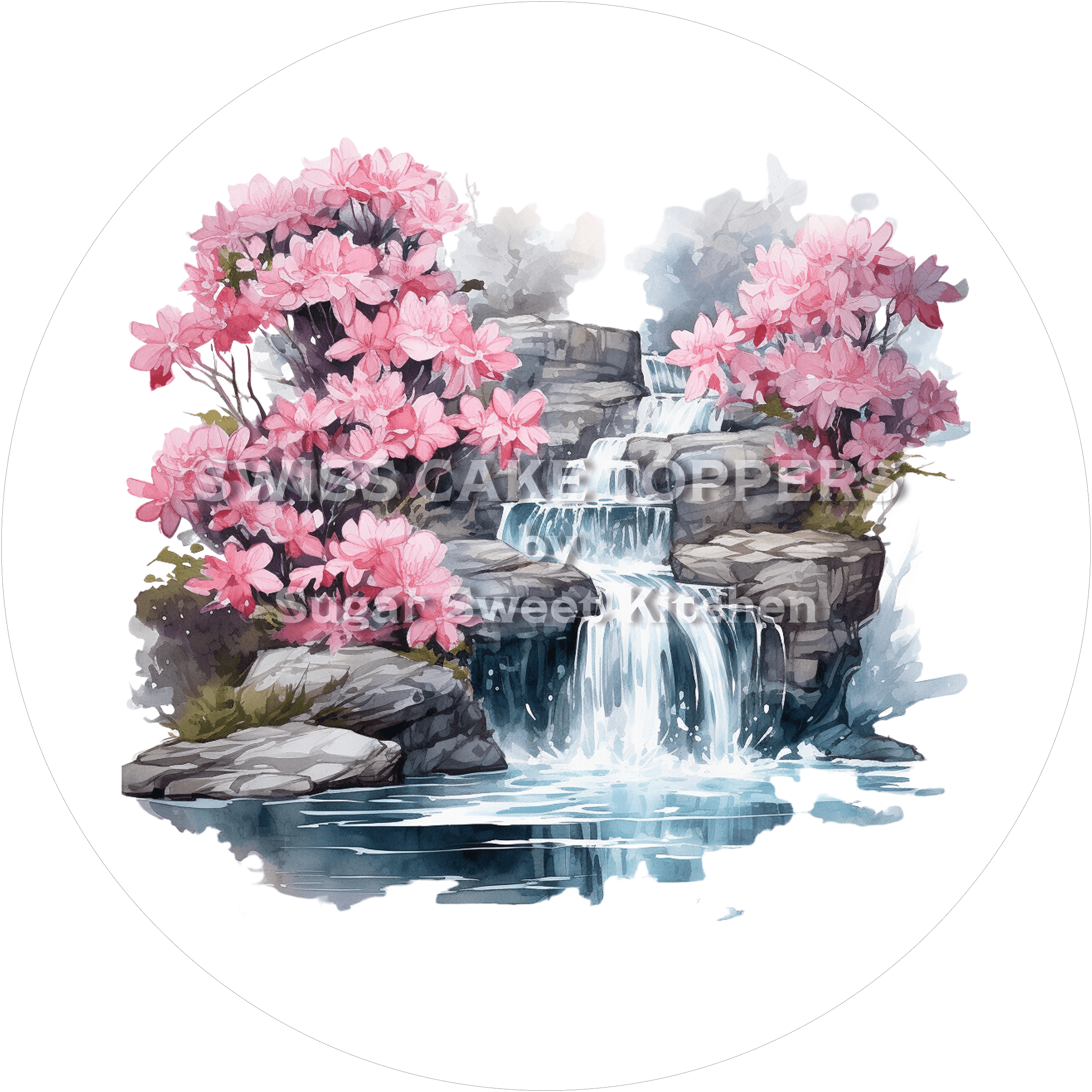 Hübscher Tortenaufleger mit Seen- & Flussmotiven6 - personalisierbar - Fondant- Torten- Cupcakeaufleger Sugar Sweet