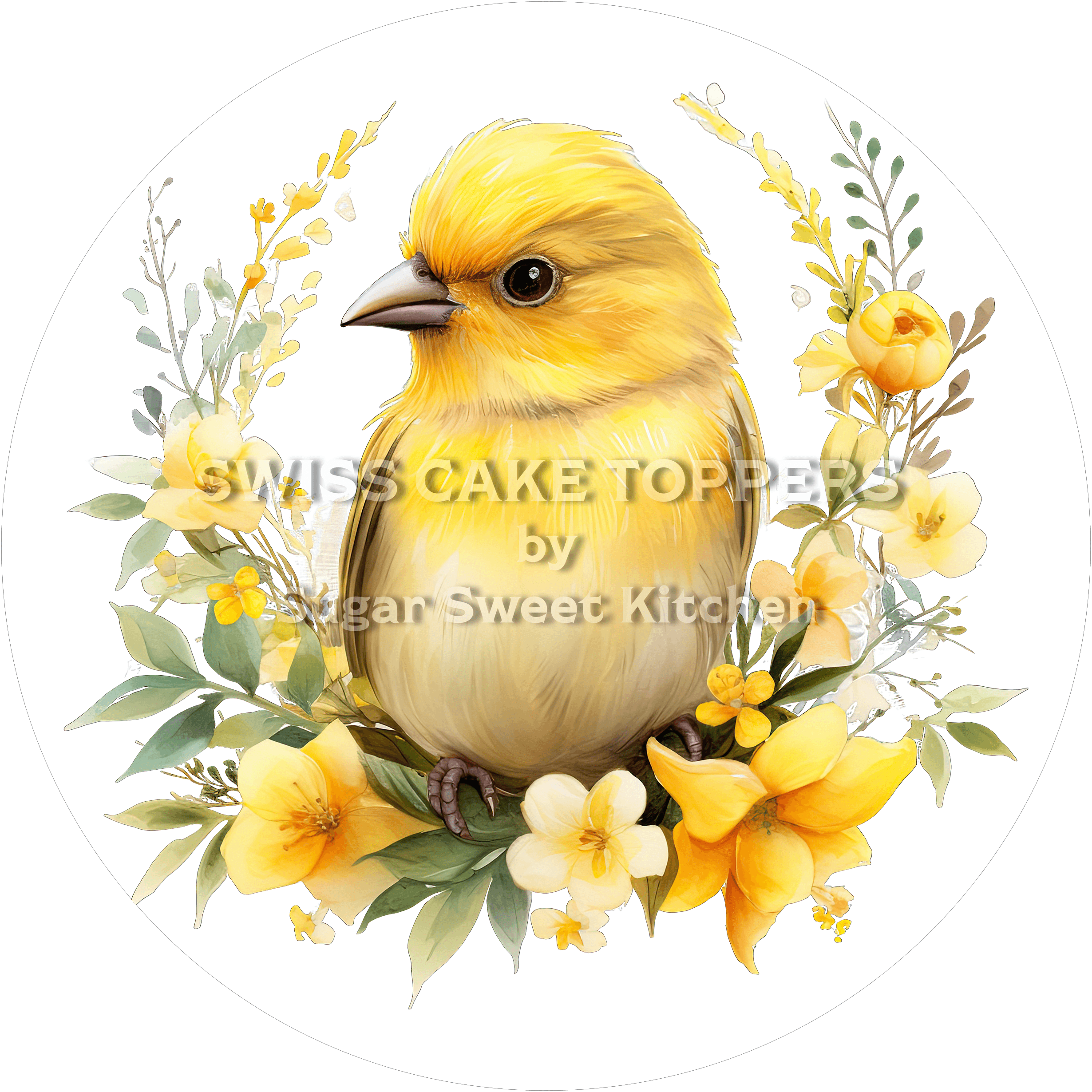 Hübscher Vogel-Tortenaufleger21 - personalisierbar - Fondant- Torten- & Cupcakeaufleger Sugar Sweet Kitchen