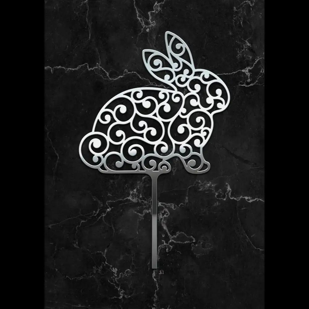 Cake Topper ’Osterfreude’ - Acryl Silber - Sugar Sweet Kitchen