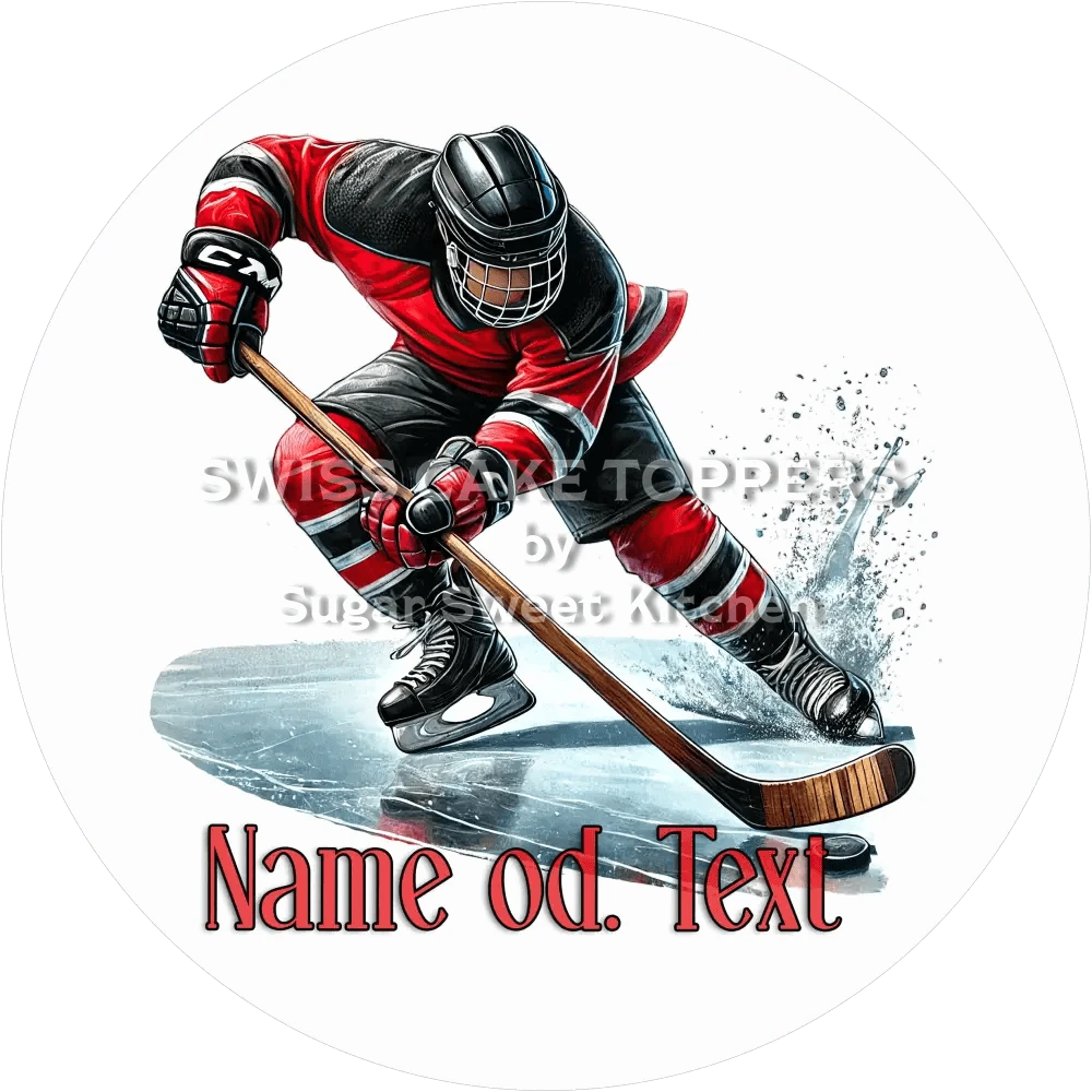 Individueller Eishockey-Tortenaufleger8 mit Name od. Text - Fondant- Torten- & Cupcakeaufleger Sugar Sweet Kitchen