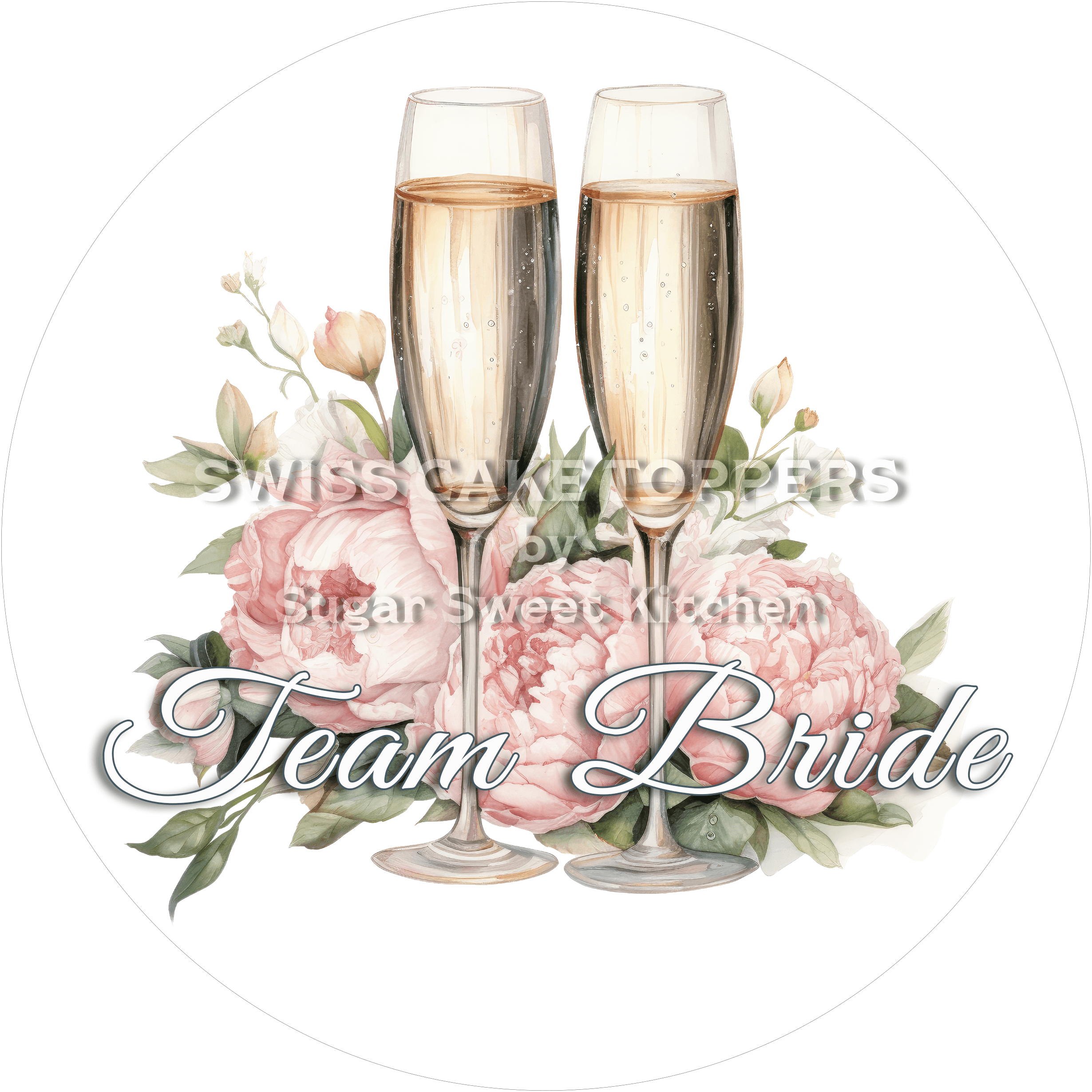 Individueller Team Bride Tortenaufleger - personalisierbar - Fondant- Torten- & Cupcakeaufleger Sugar Sweet Kitchen