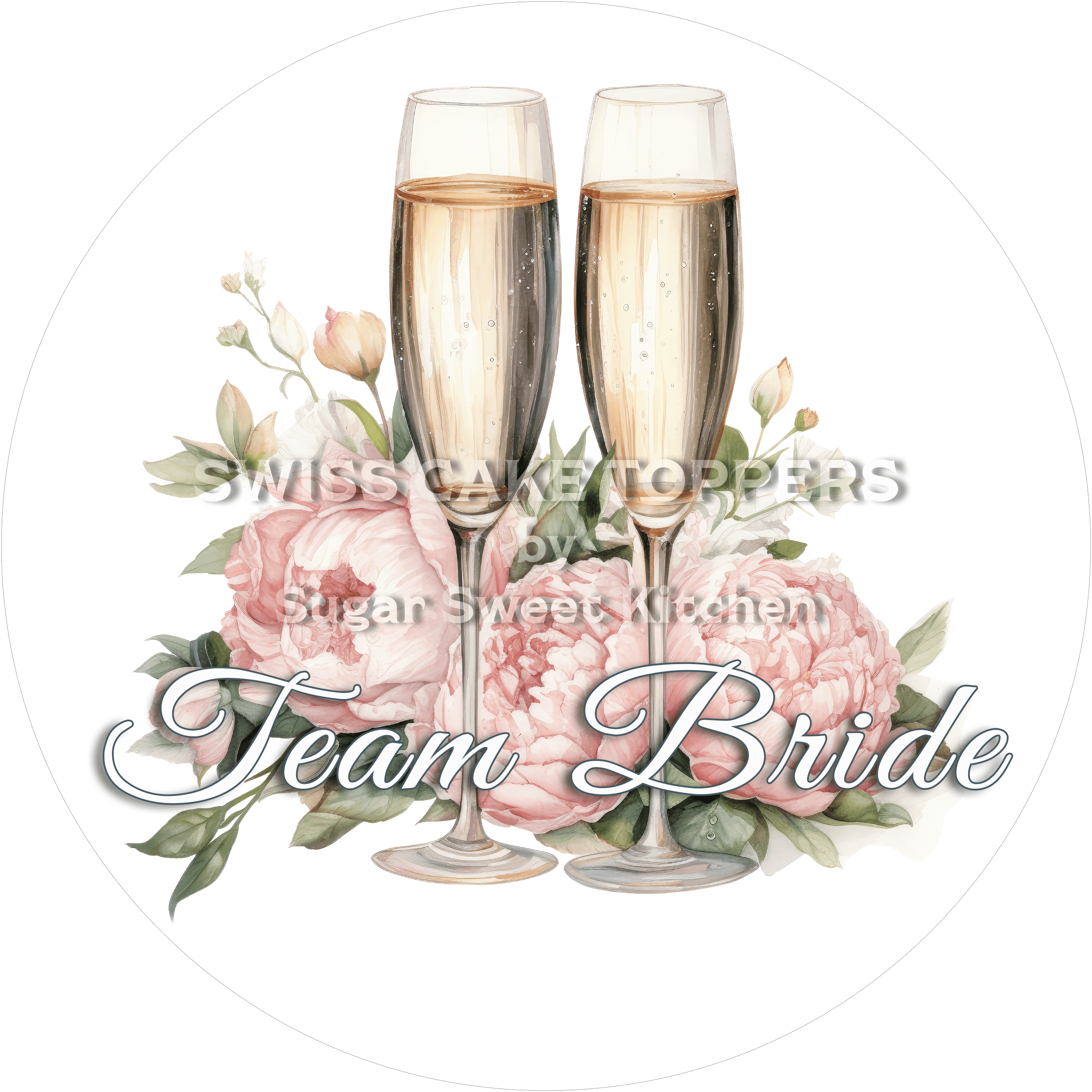 Individueller Team Bride Tortenaufleger - personalisierbar - Fondant- Torten- & Cupcakeaufleger Sugar Sweet Kitchen