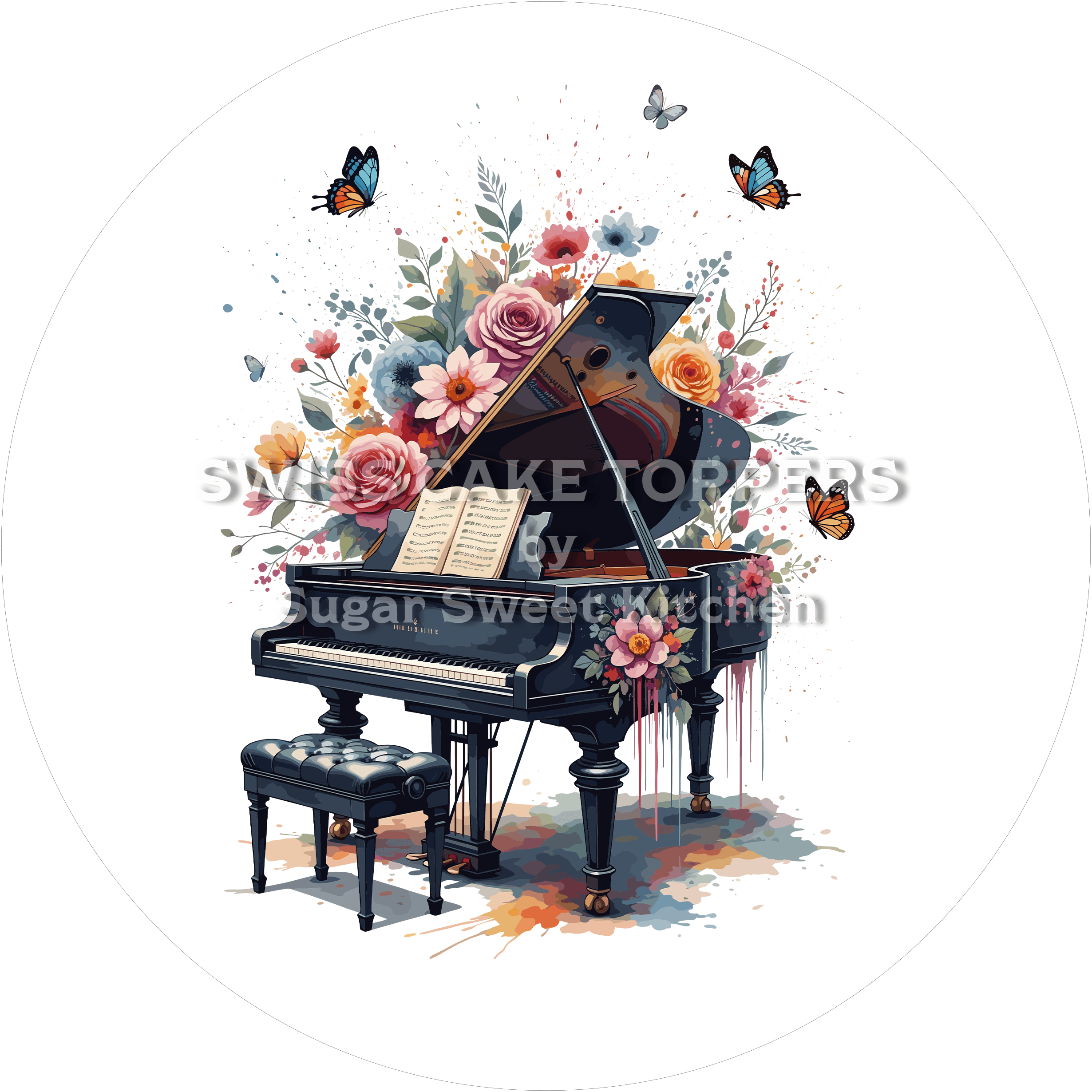 Individueller Tortenaufleger Musik14 - personalisierbar - Fondant- Torten- & Cupcakeaufleger Sugar Sweet Kitchen