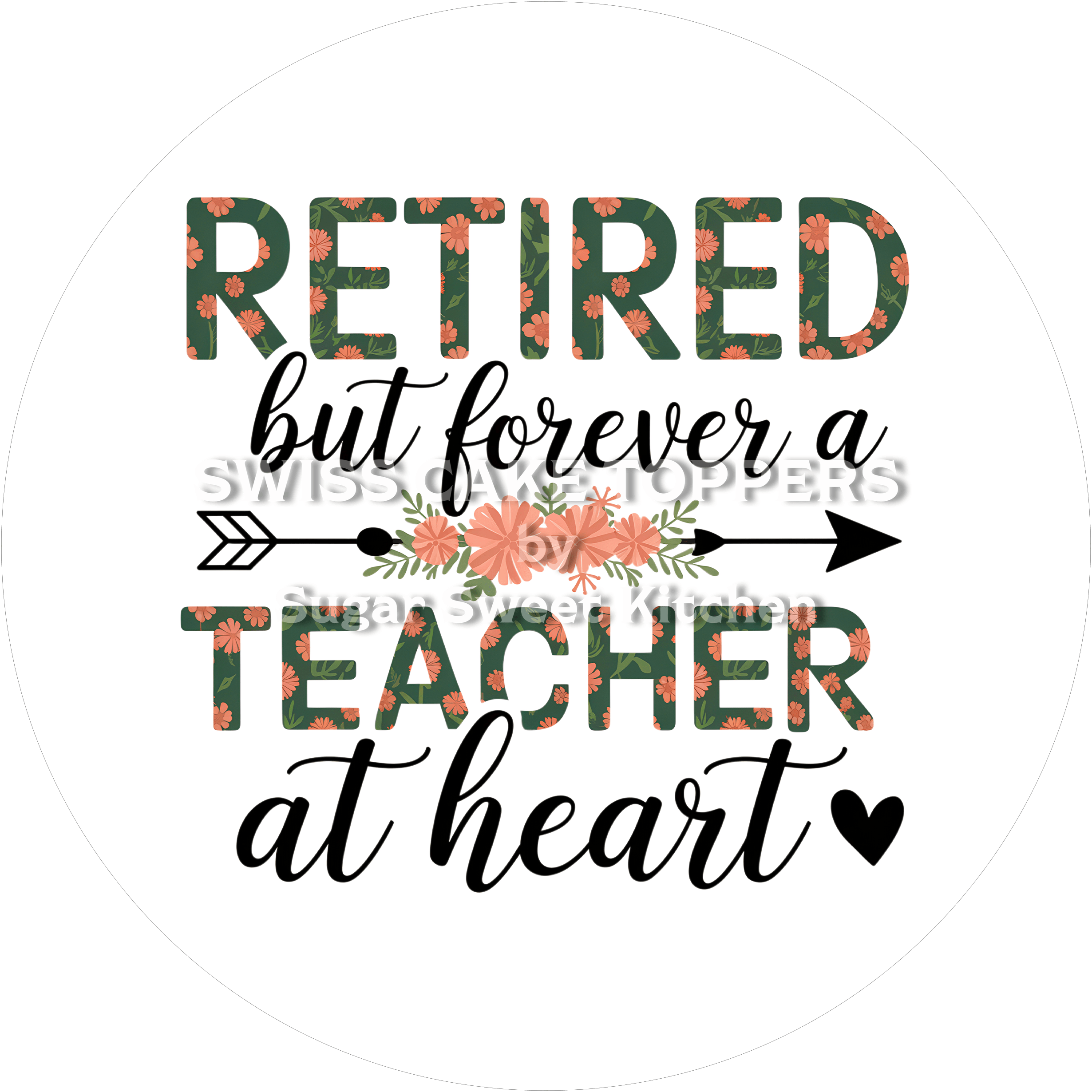 Individueller Tortenaufleger zur Pensionierung8 - personalisierbar - Fondant- Torten- & Cupcakeaufleger Sugar Sweet