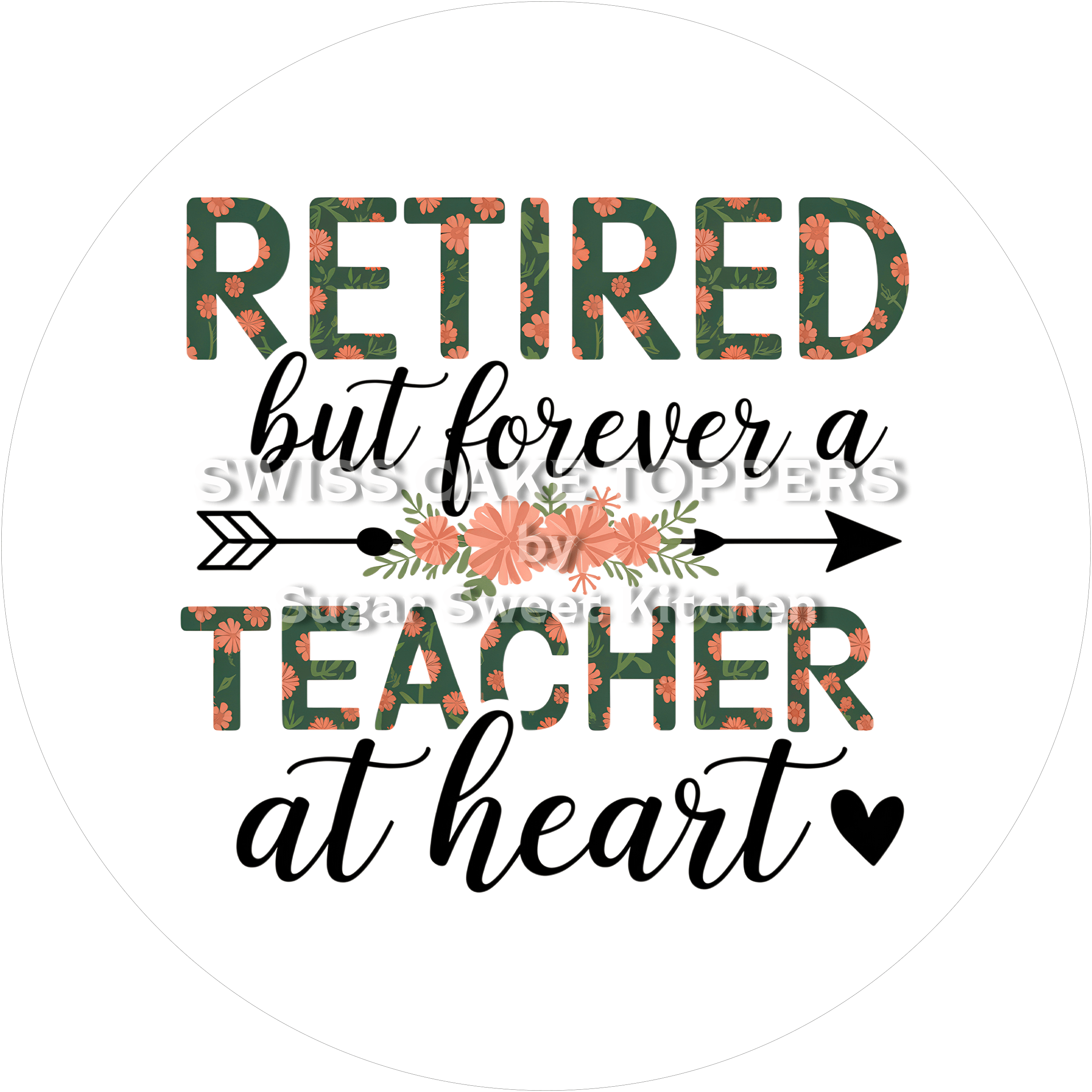 Individueller Tortenaufleger zur Pensionierung8 - personalisierbar - Fondant- Torten- & Cupcakeaufleger Sugar Sweet