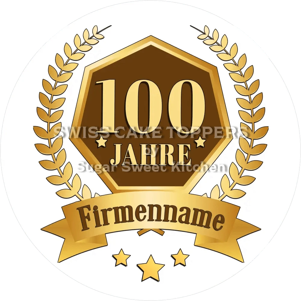 Jubiläums-Tortenaufleger „100 Jahre“ - Fondant- Torten- & Cupcakeaufleger Sugar Sweet Kitchen