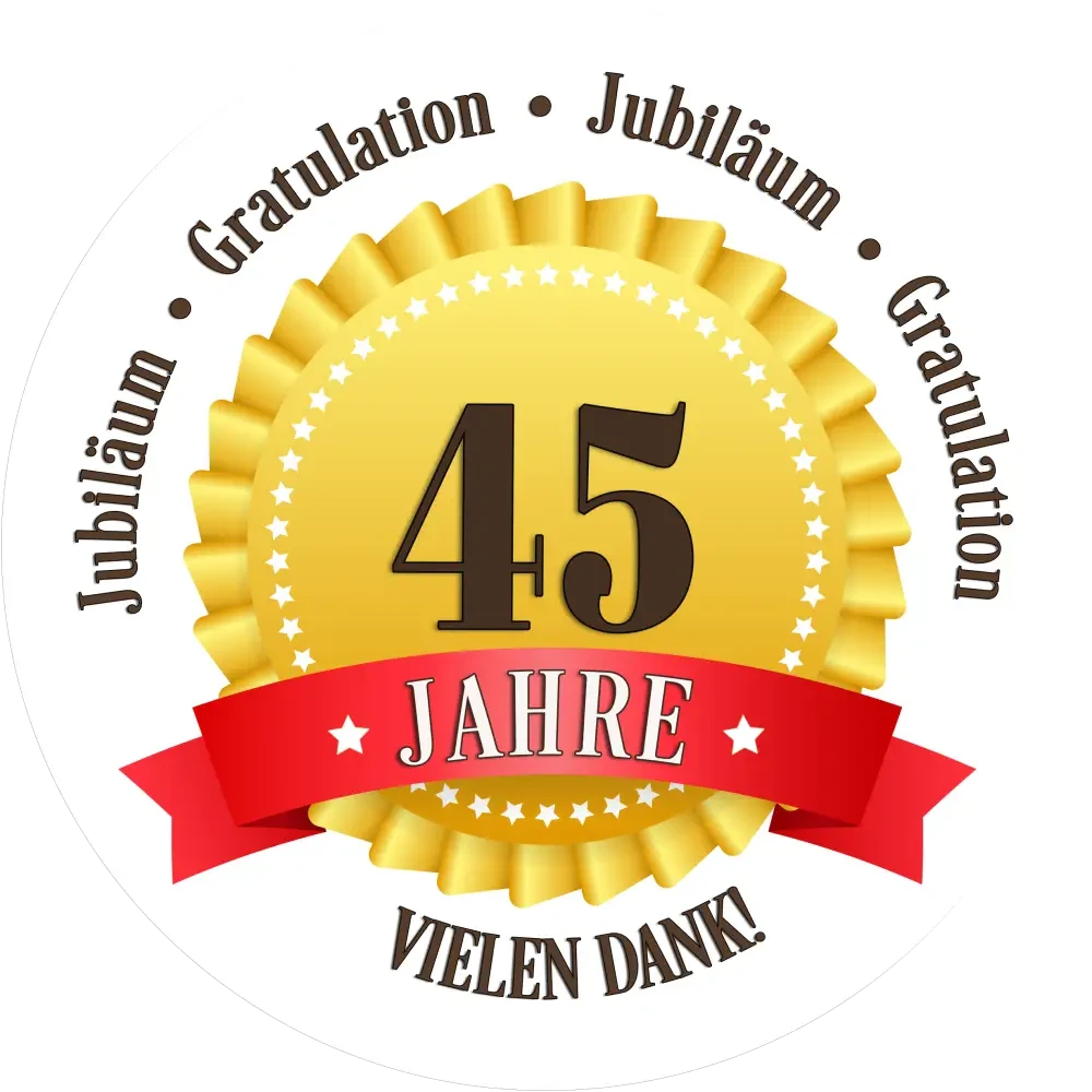 Jubiläums-Tortenaufleger „45 Jahre“ mit Text - Fondant- Torten- & Cupcakeaufleger Sugar Sweet Kitchen