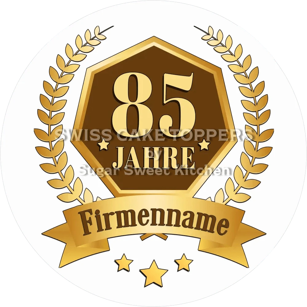 Jubiläums-Tortenaufleger „85 Jahre“ - Fondant- Torten- & Cupcakeaufleger Sugar Sweet Kitchen